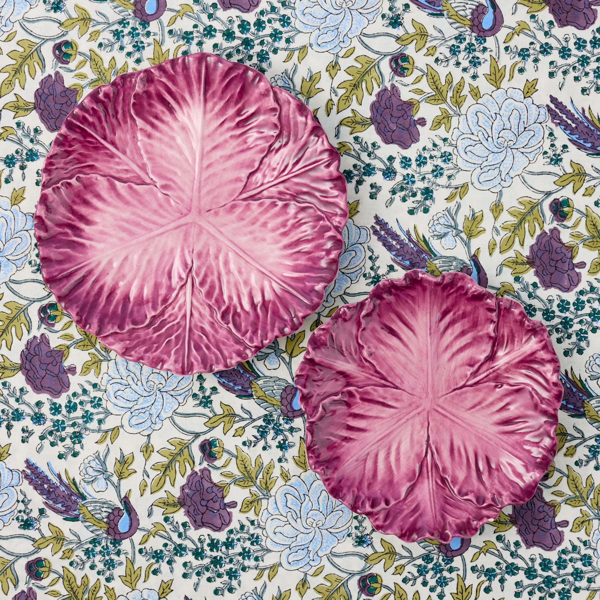 Aubergine Serena Cabbage Dinner & Starter Plates (Set of 8)