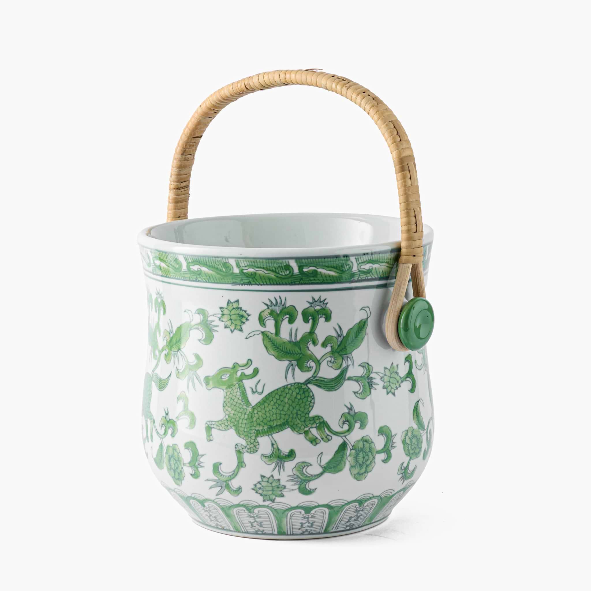 Green Chinoiserie Ice Bucket