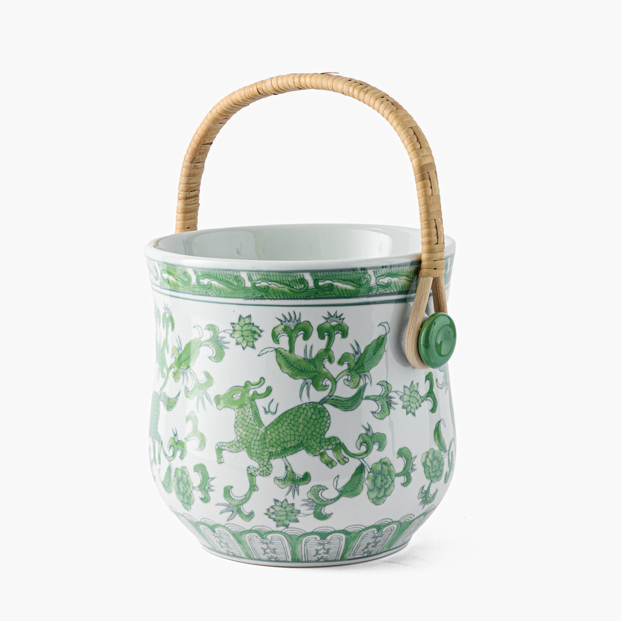 Green Chinoiserie Ice Bucket