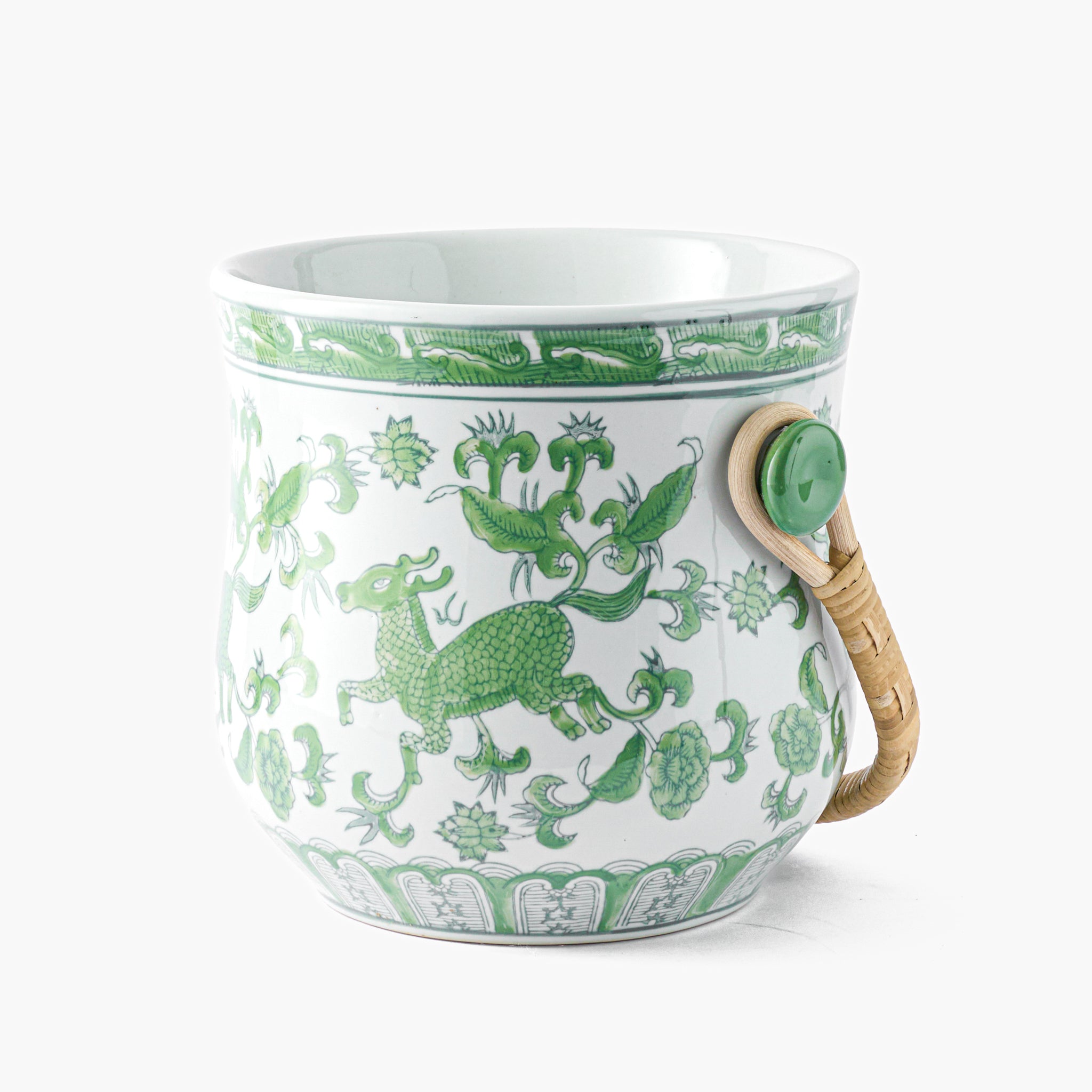 Green Chinoiserie Ice Bucket