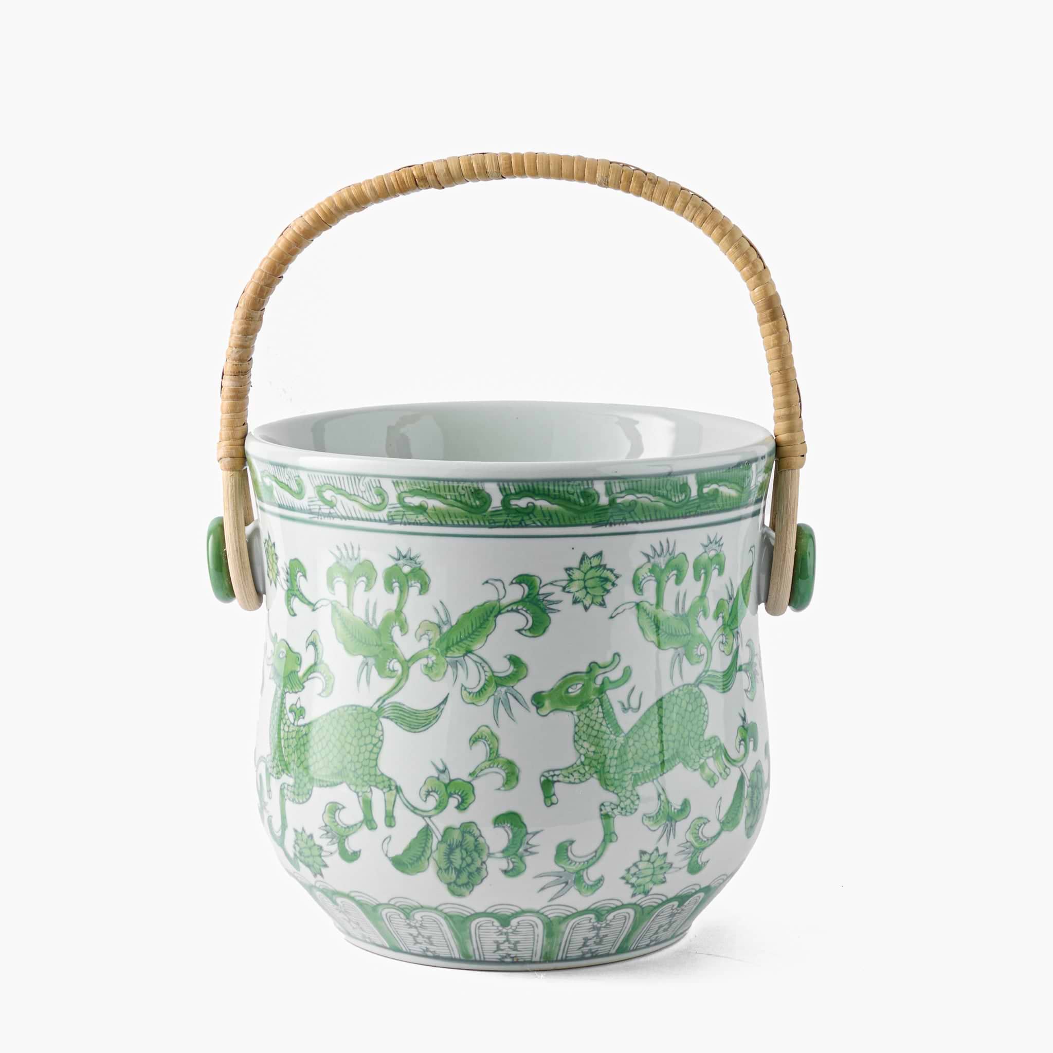 Green Chinoiserie Ice Bucket