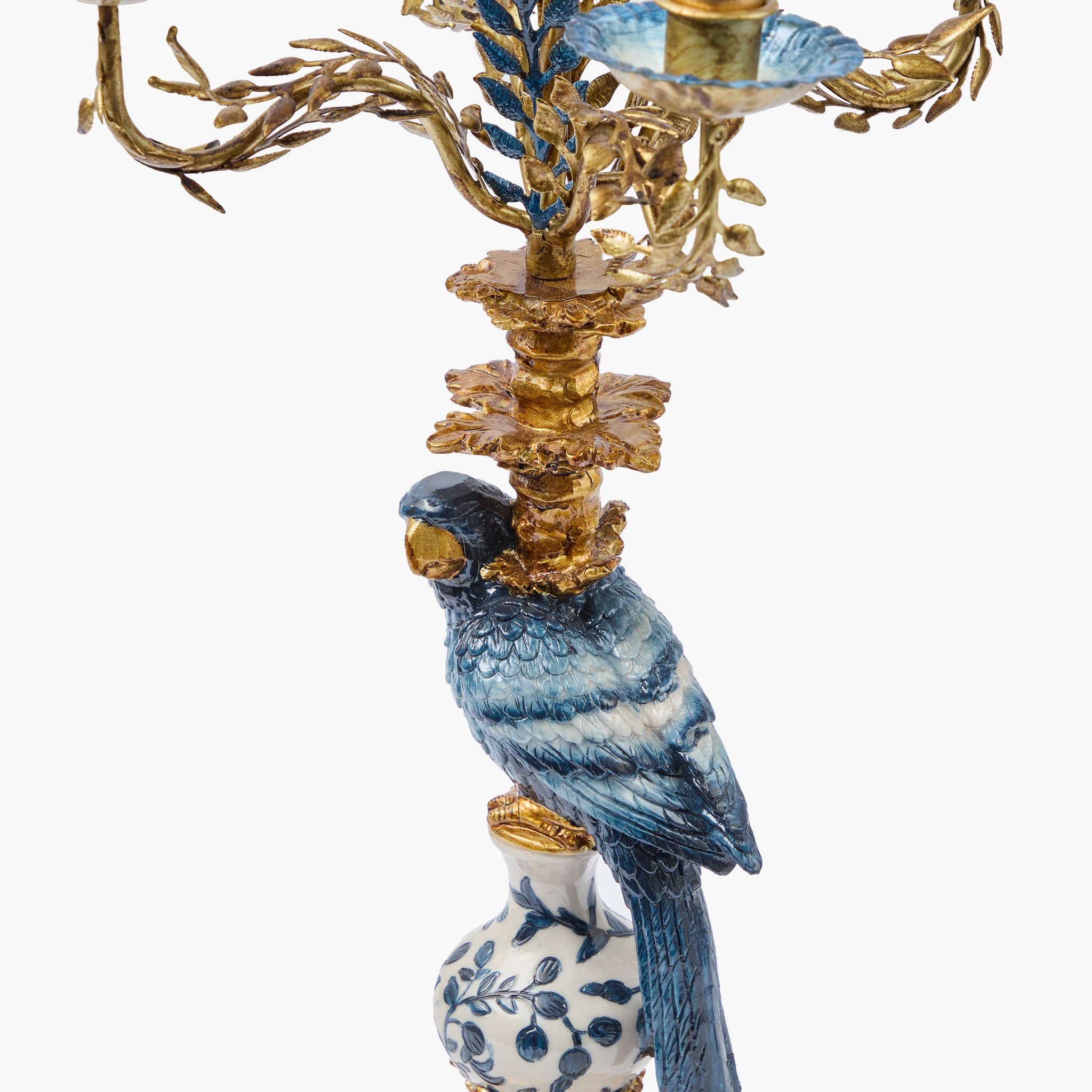 Blue Parrot Candelabra