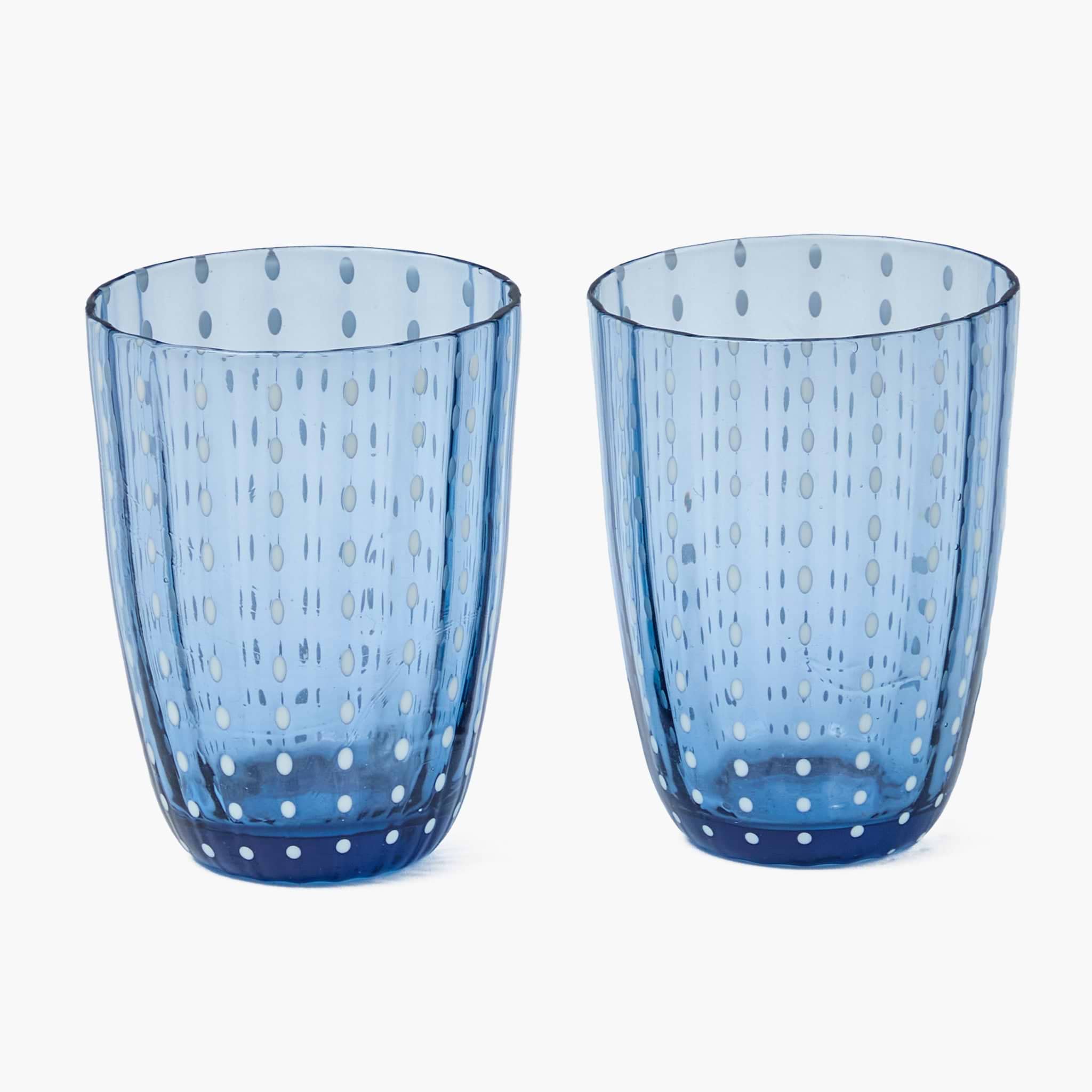 Blue Speckle Water Glasses (Set of 6)
