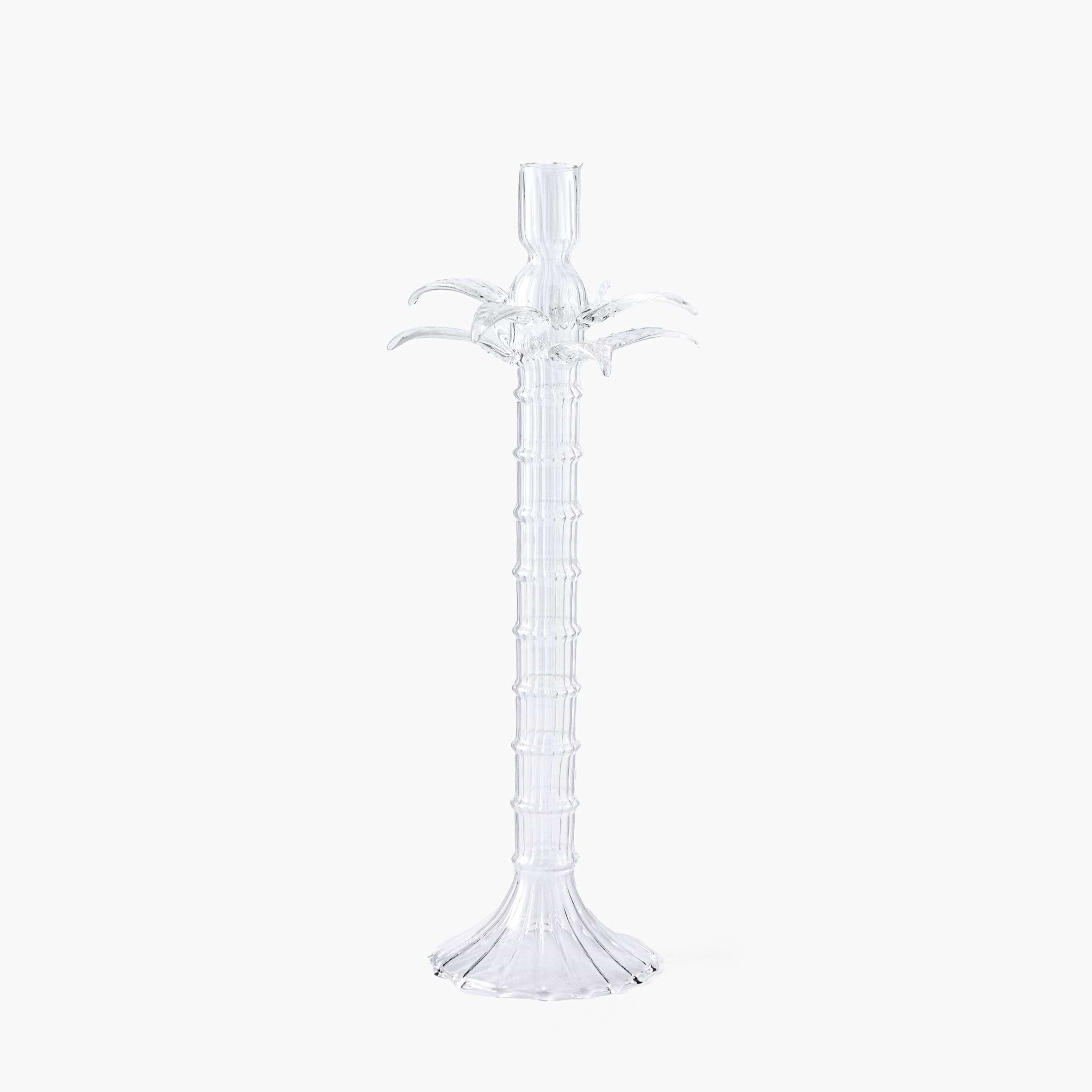 Palm Tree Glass Candle Holders (Pair)