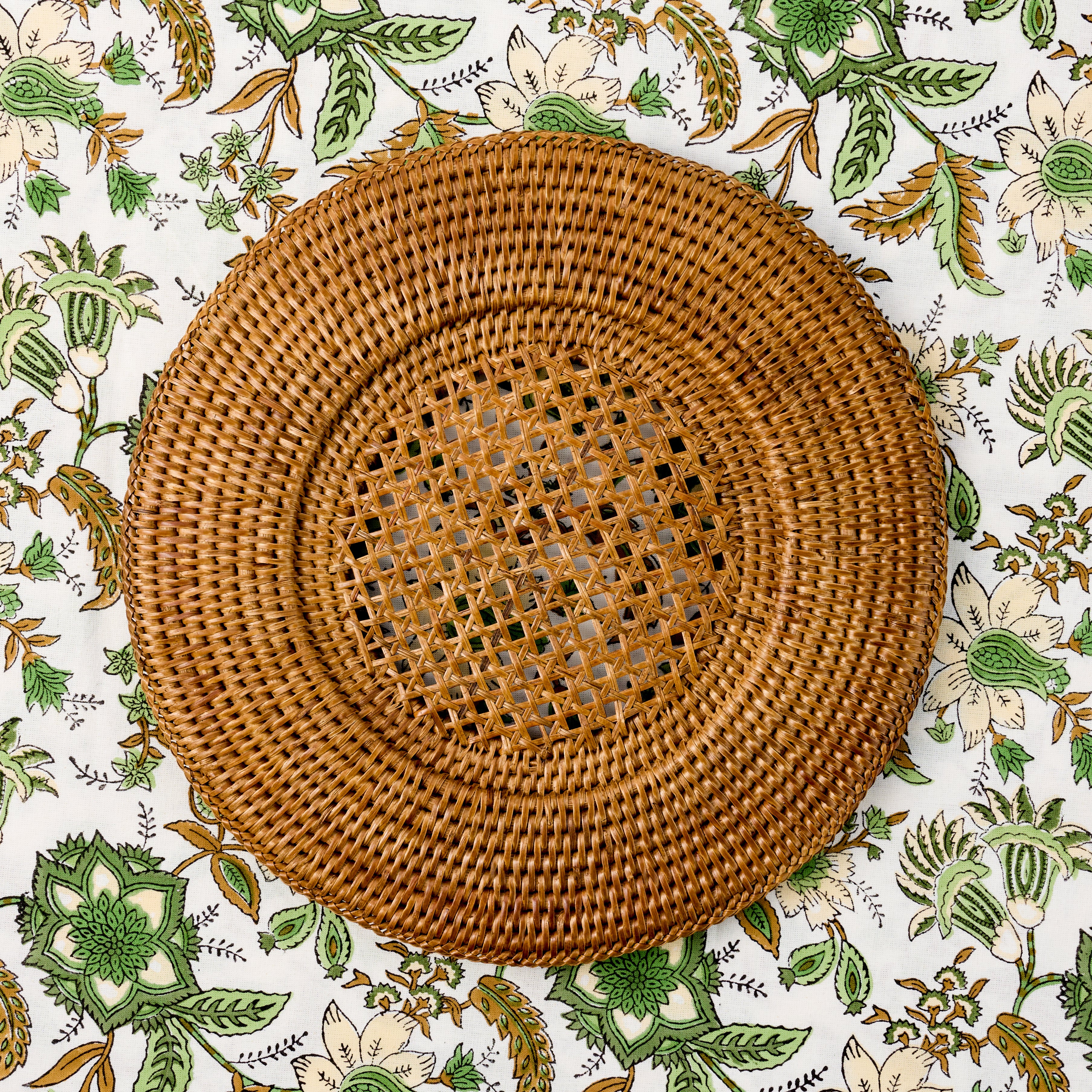 Brown Rattan Charger Plates (Set of 4)