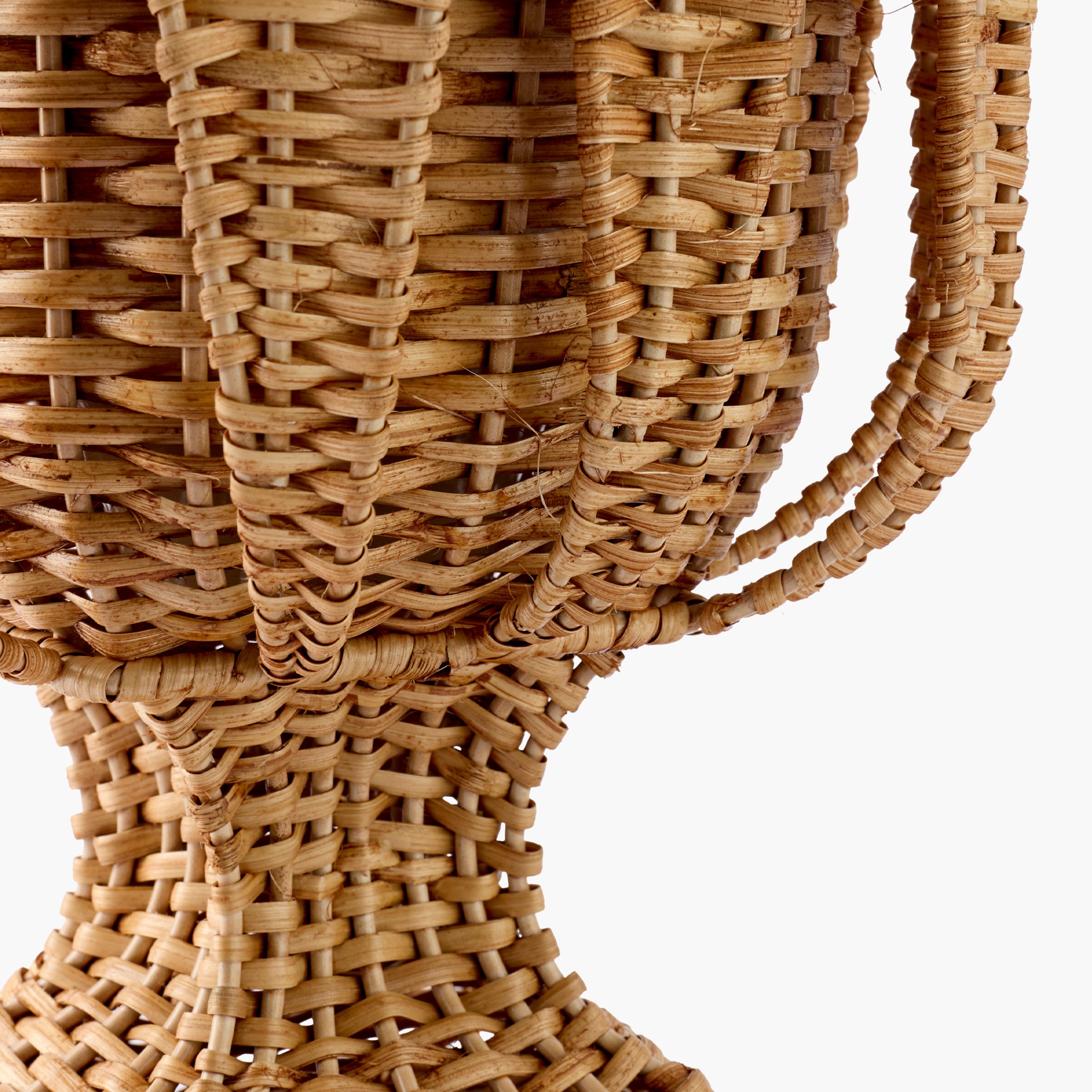 Palm Rattan Urn & Pedestal