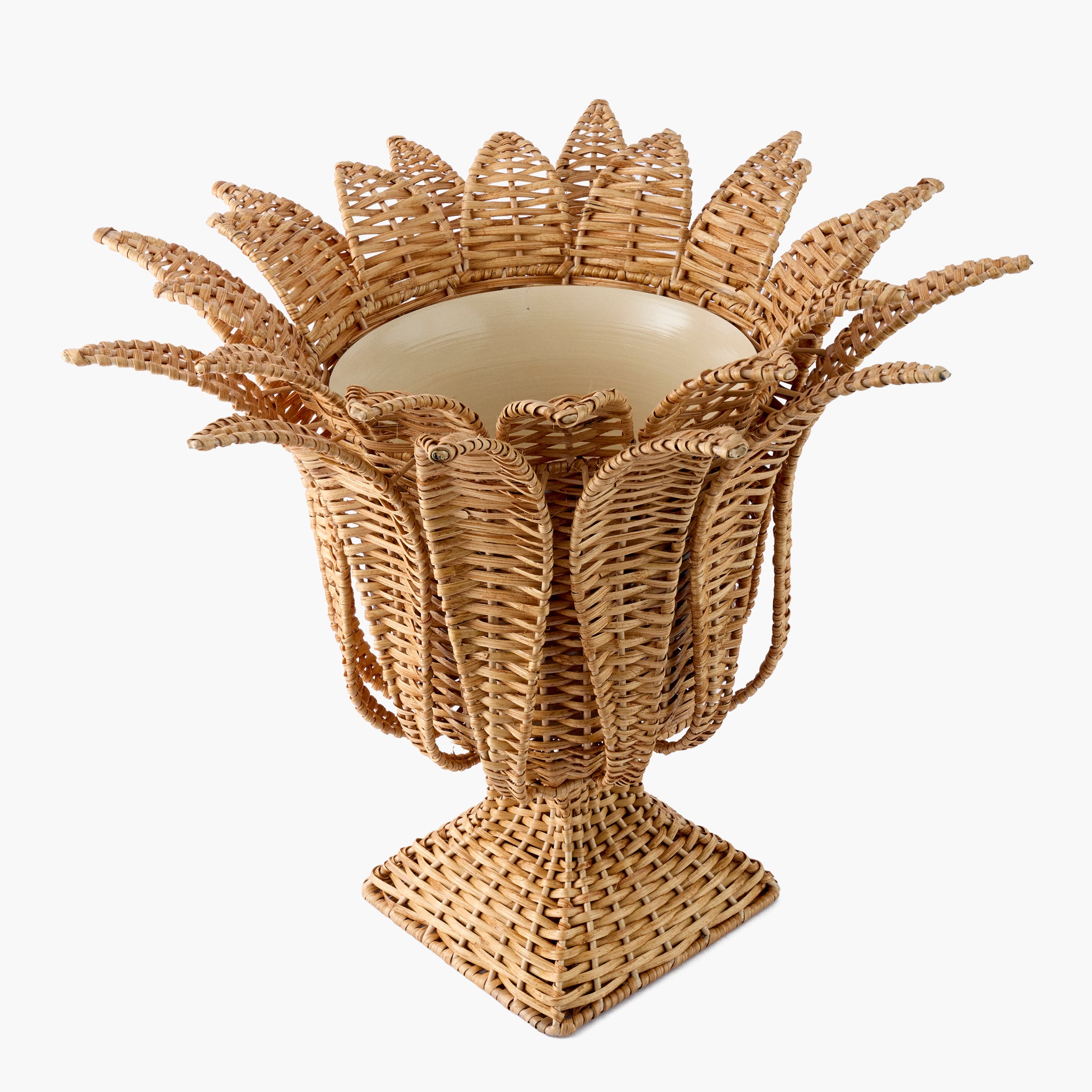 Palm Rattan Urn