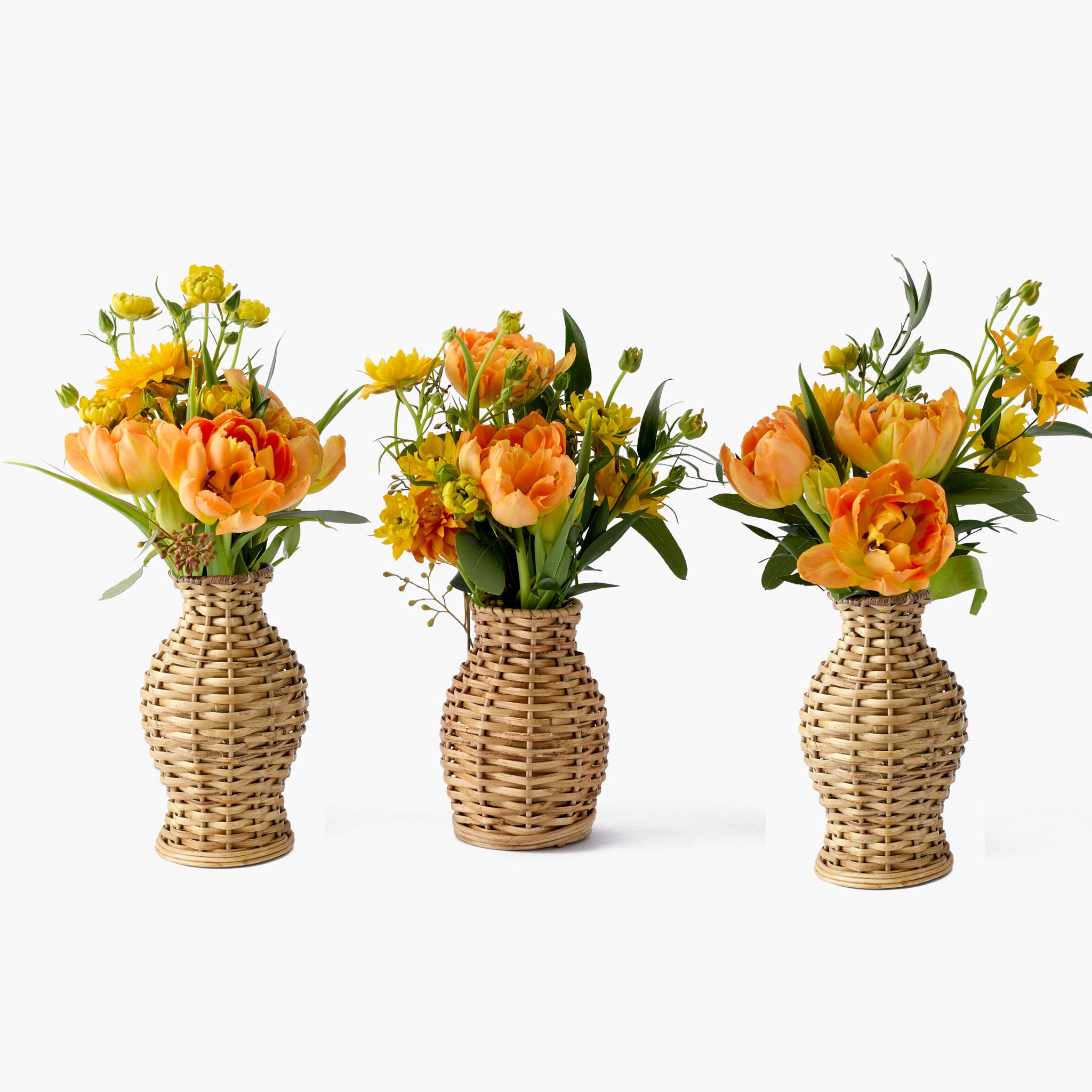 Mini Natural Rattan Vase (Set of 3)