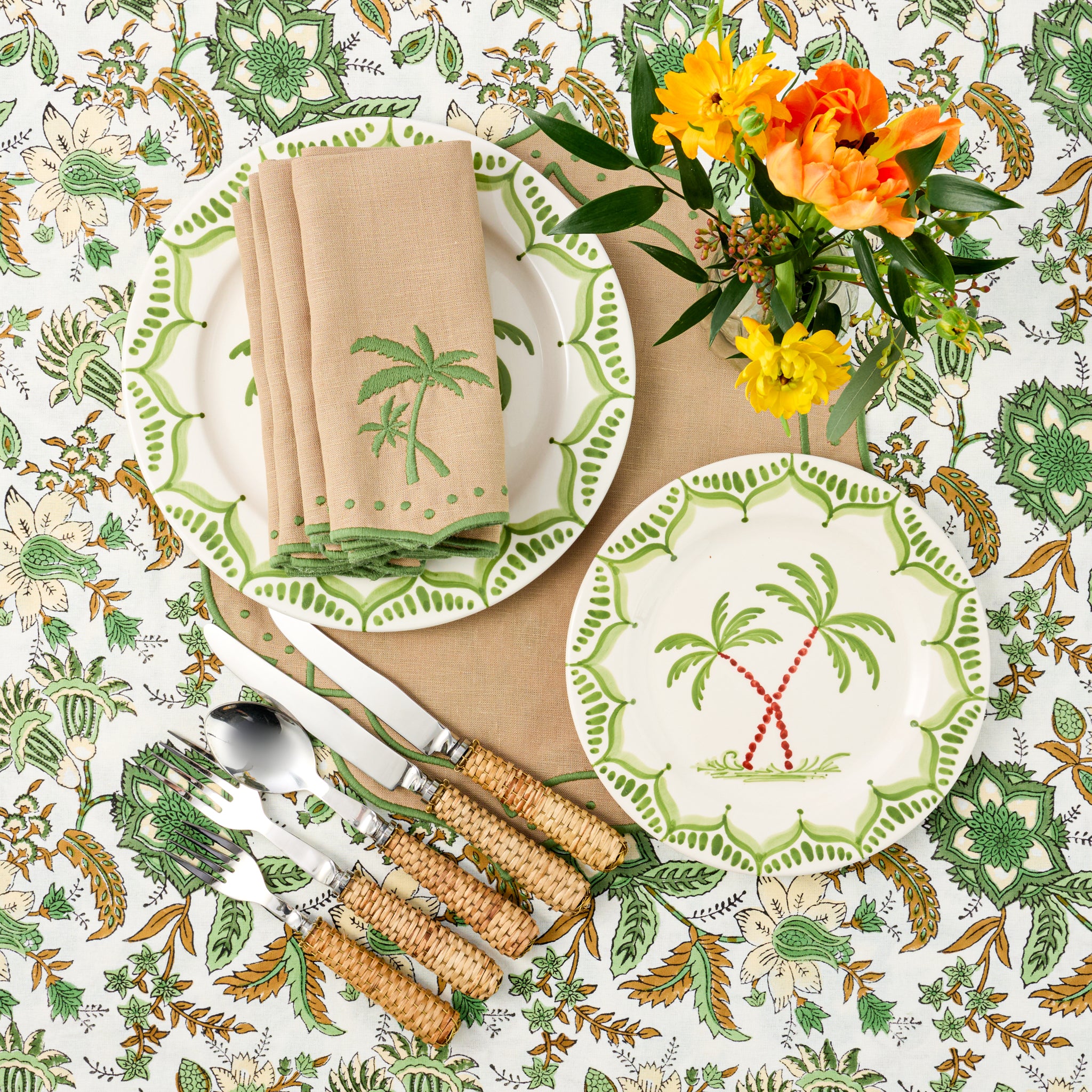 Sand & Green Celestria Placemats (Set of 4)