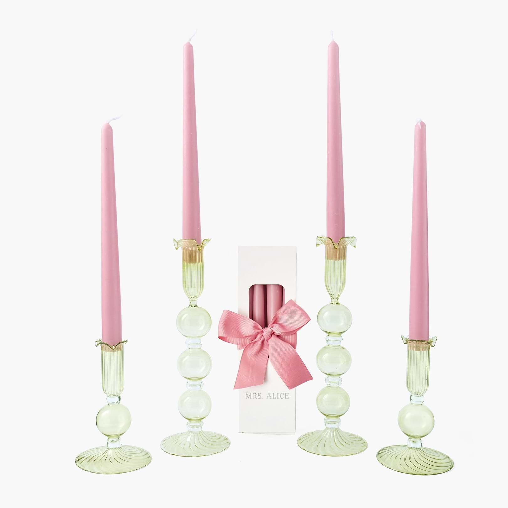 新品レア＊Parks   WEDDING CANDLE 英国王室 Green Eden Candle Set (Pink)