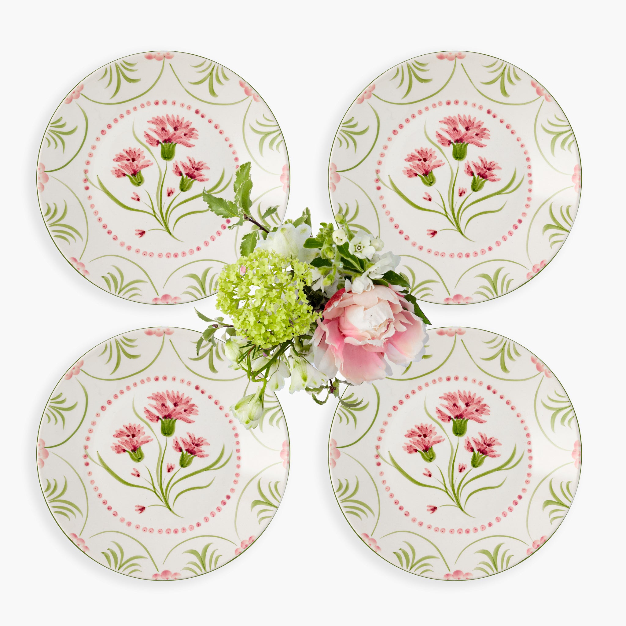 Pink & Green Santa Kristina Starter Plates (Set of 4)