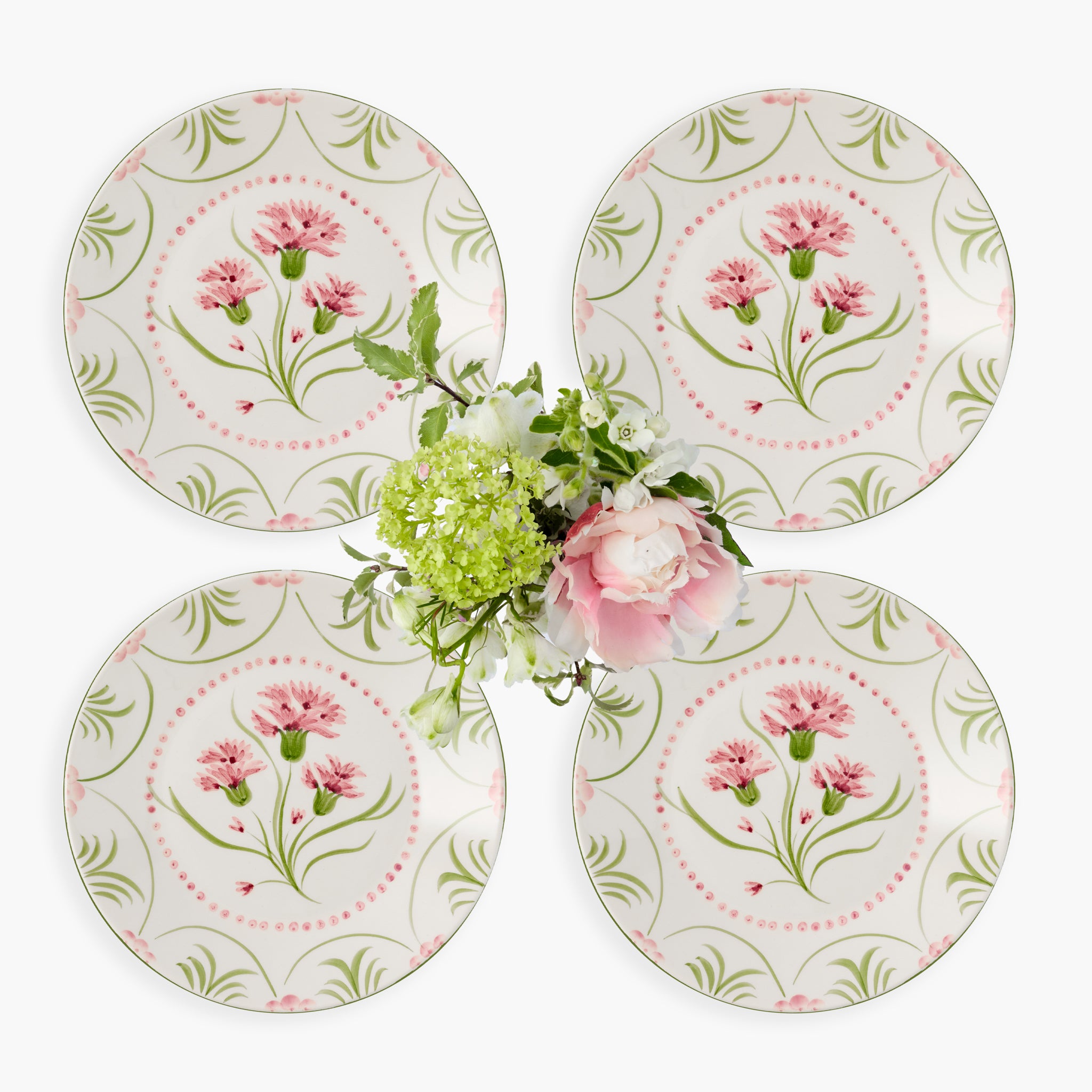 Pink & Green Santa Kristina Starter Plates (Set of 4)
