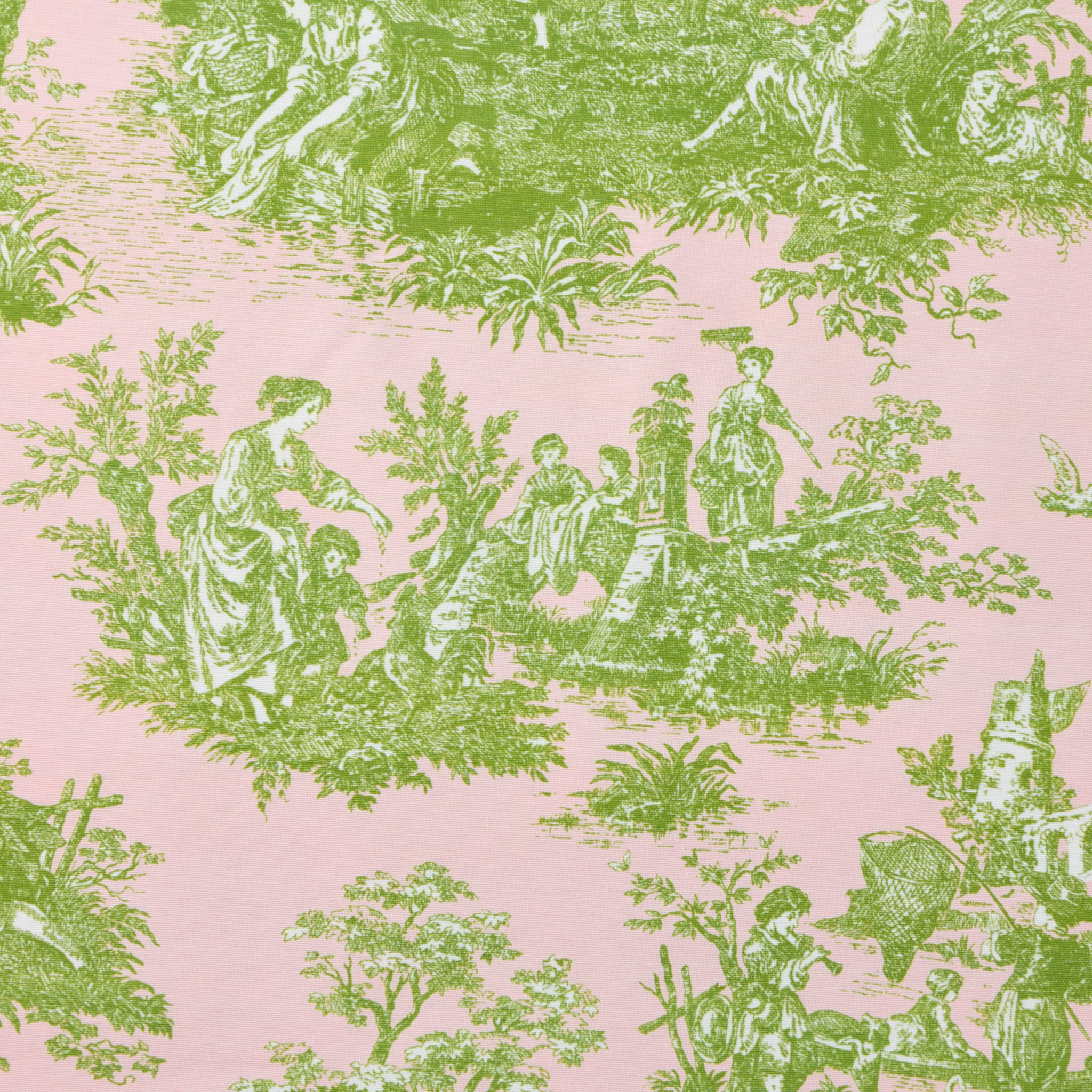 Pink & Green Ottilie Toile Tablecloth