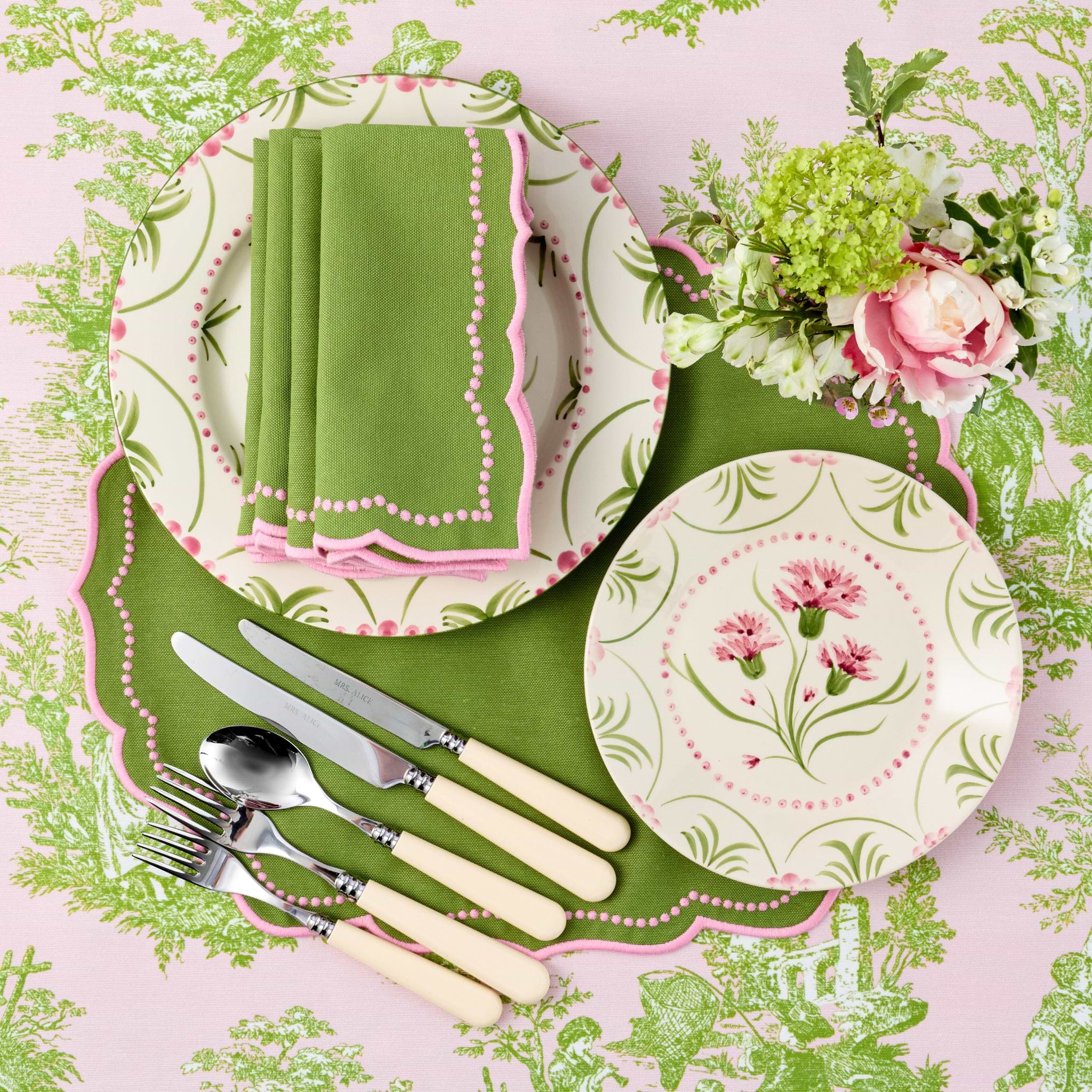 Green & Pink Gisele Napkins (Set of 4)
