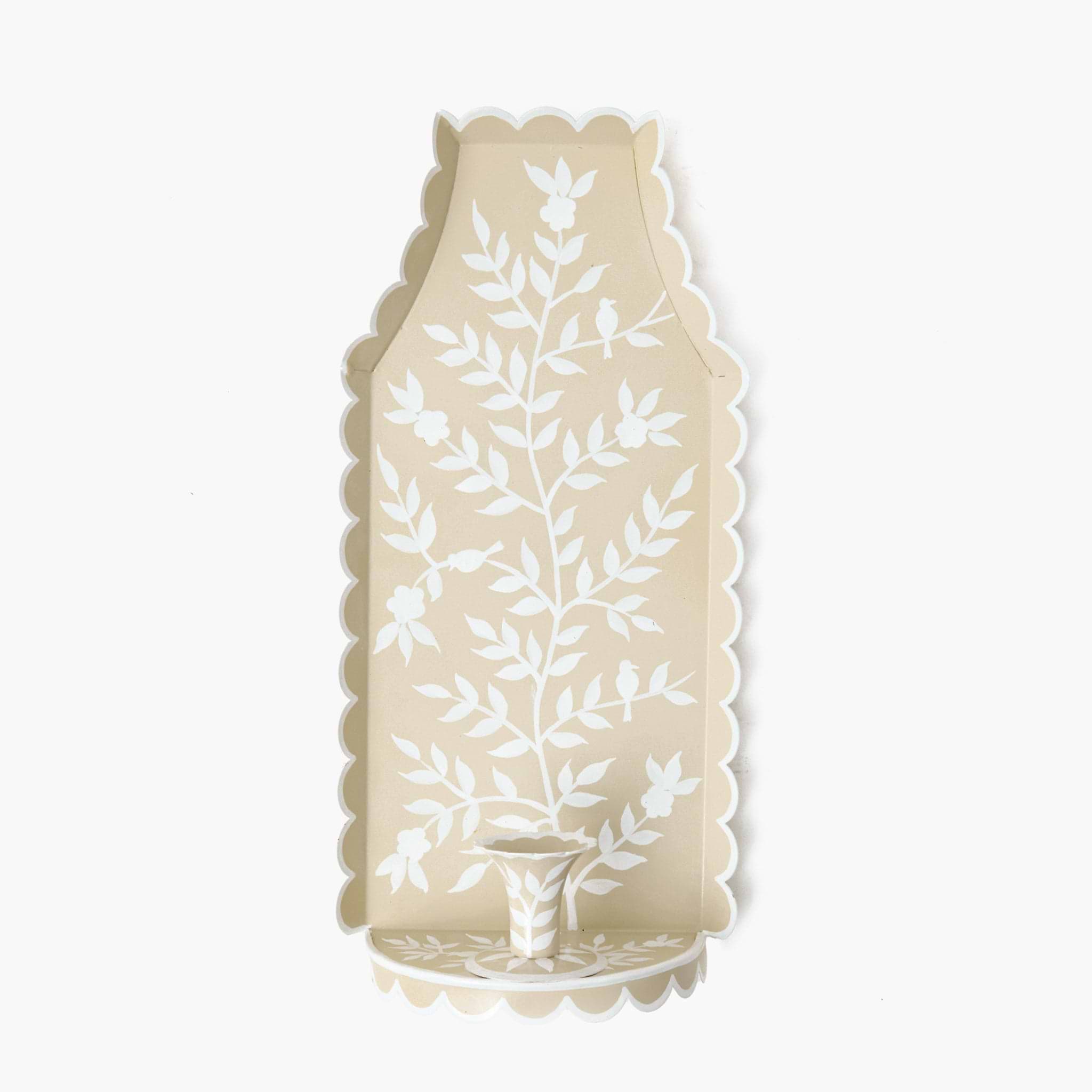 Putty Chinoiserie Tole Candle Sconce
