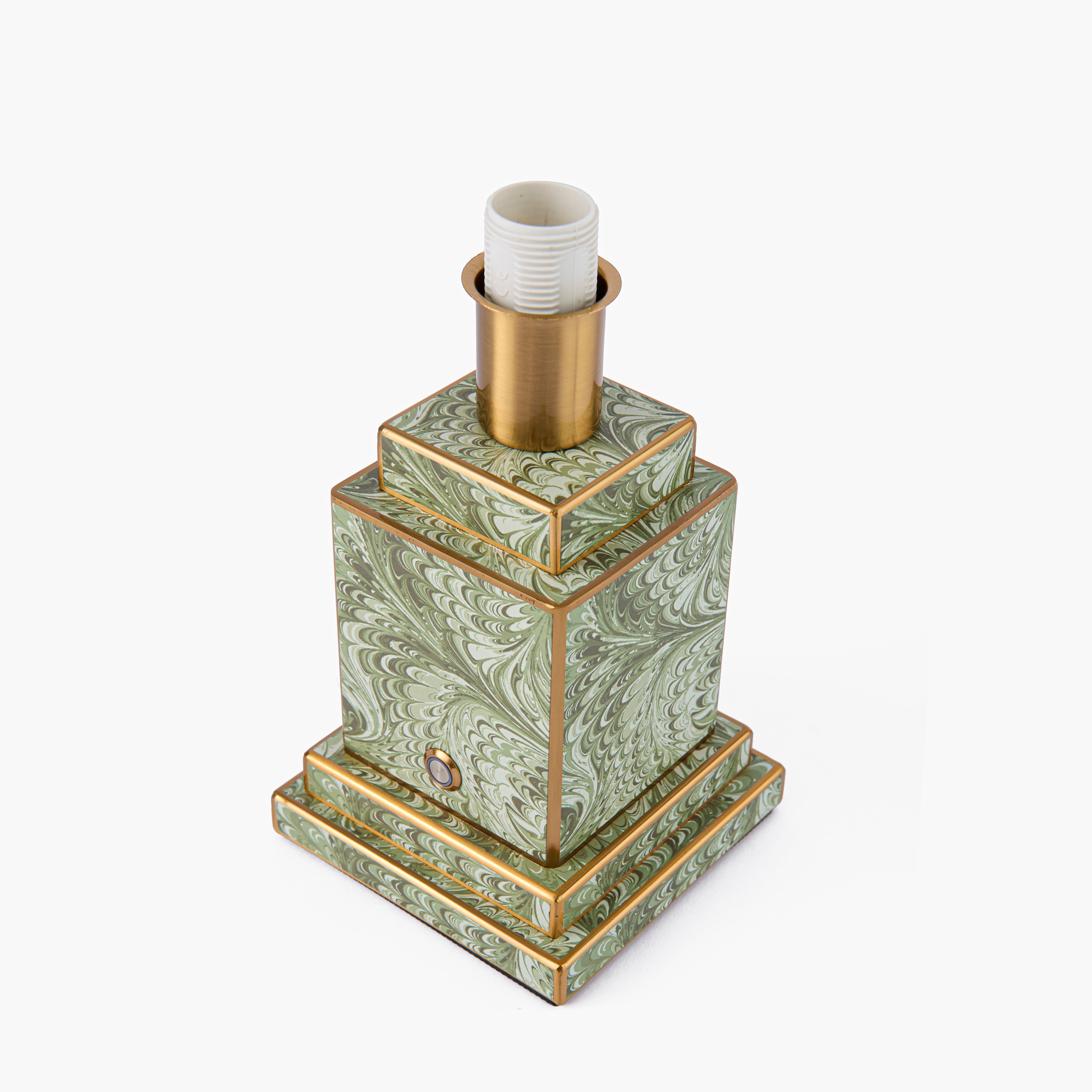 Olive Marble Square Rechargeable Lamp