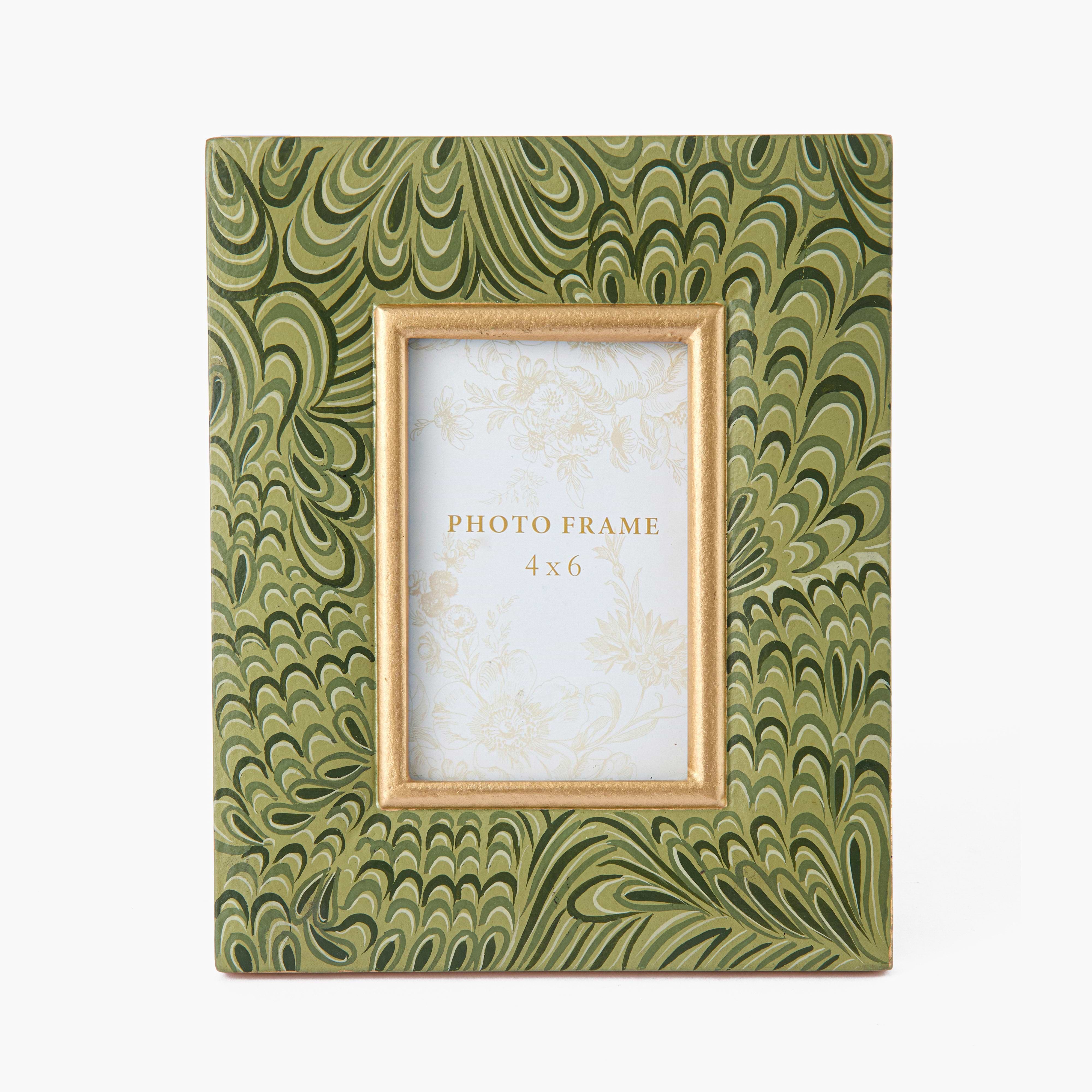 Olive Green Marble Photo Frame - 4" x 6"