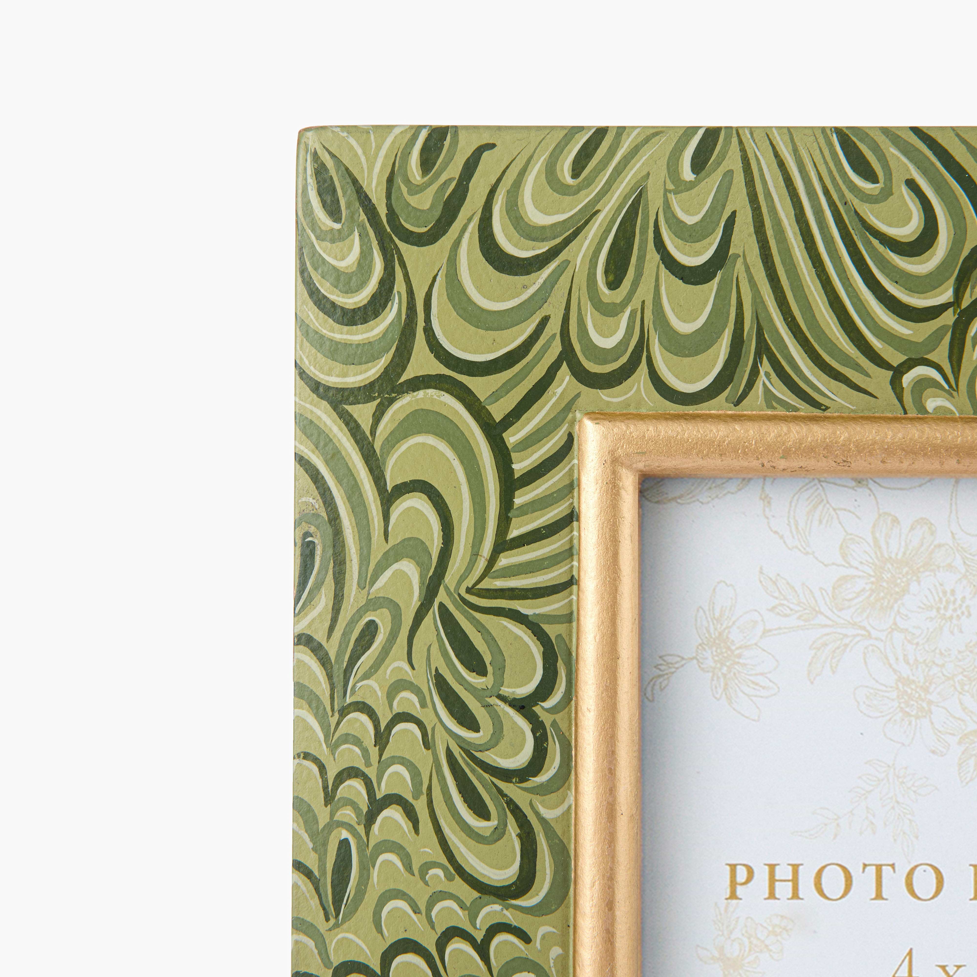 Olive Green Marble Photo Frame - 4" x 6"