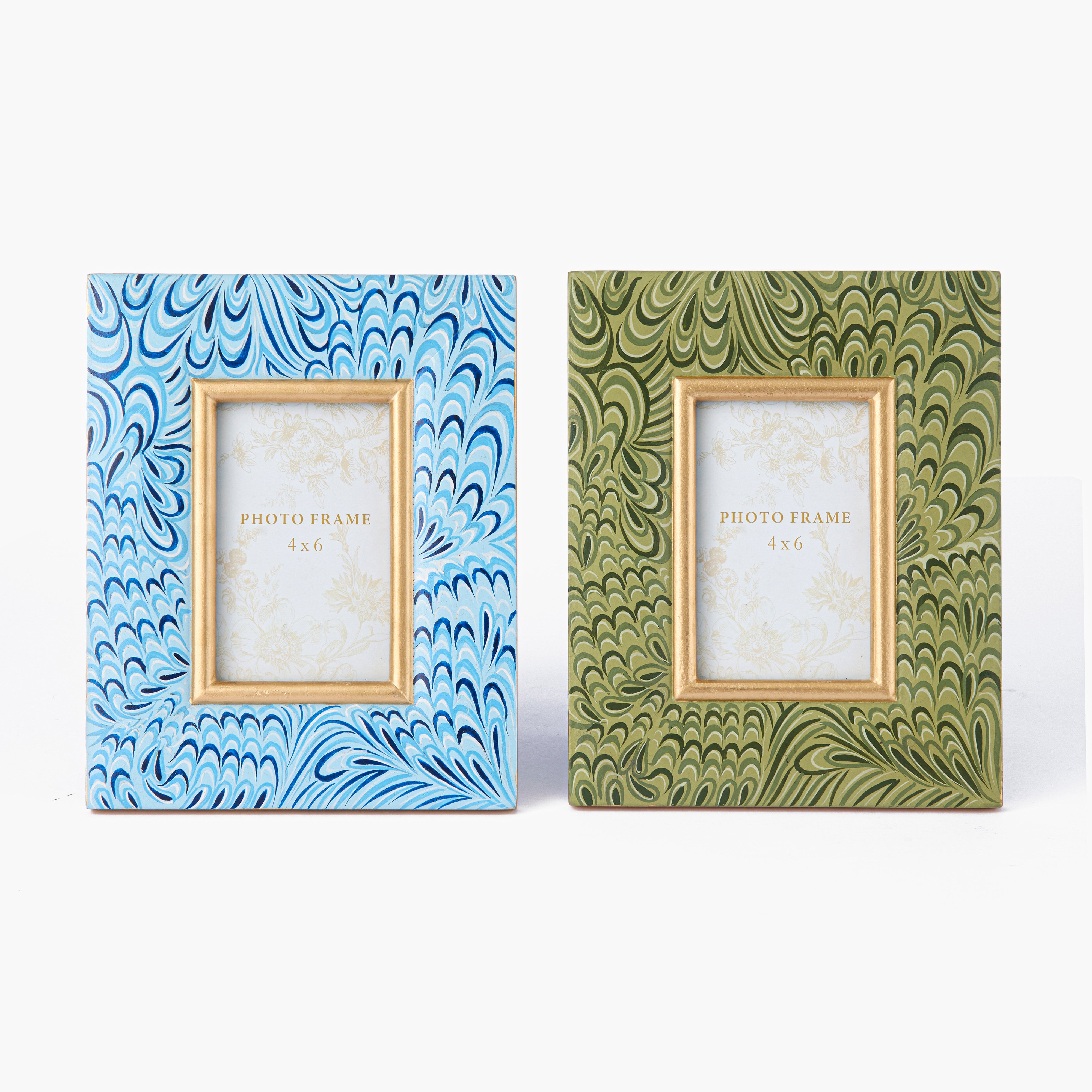 Olive Green Marble Photo Frame - 4" x 6"