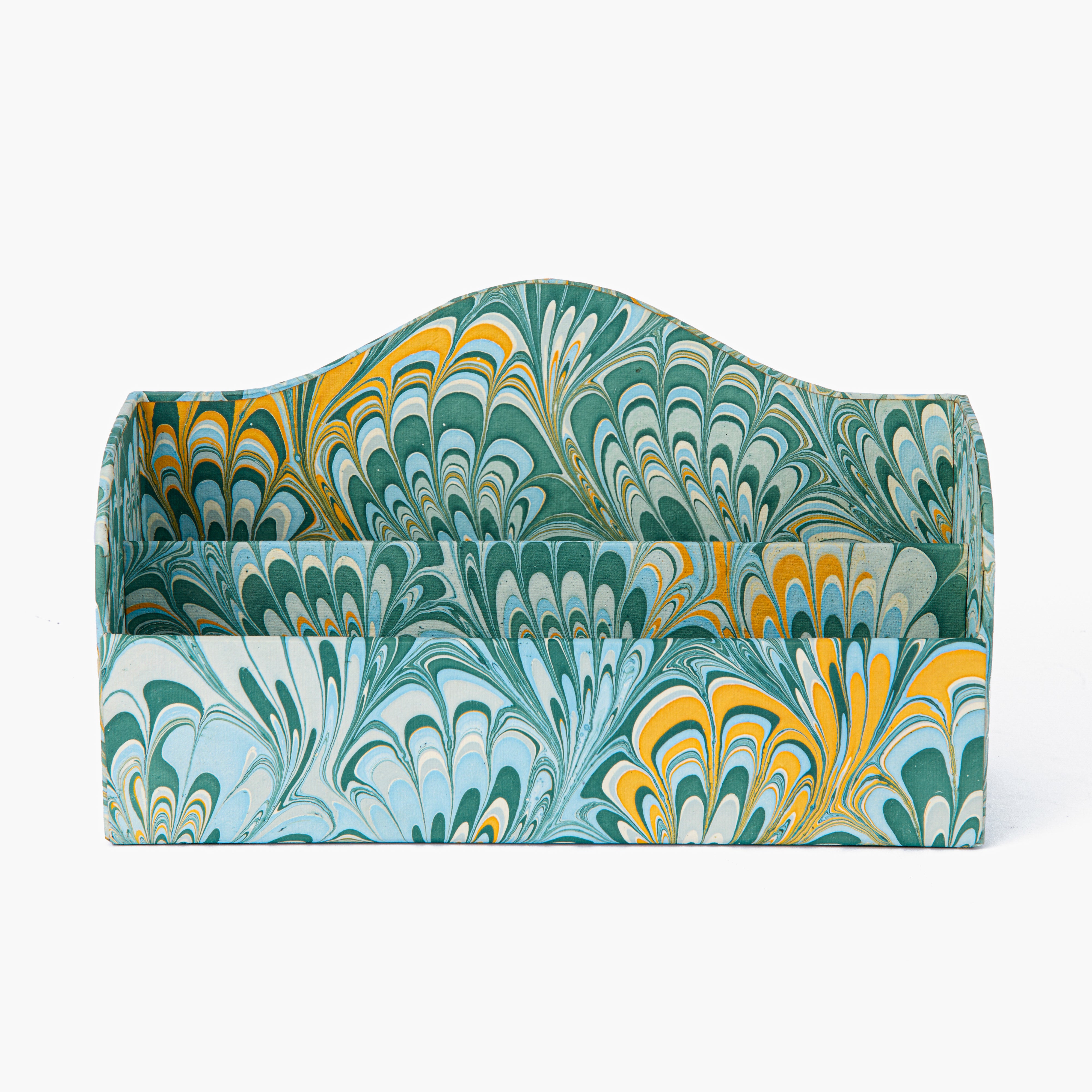 Teal Marble Desk Organiser