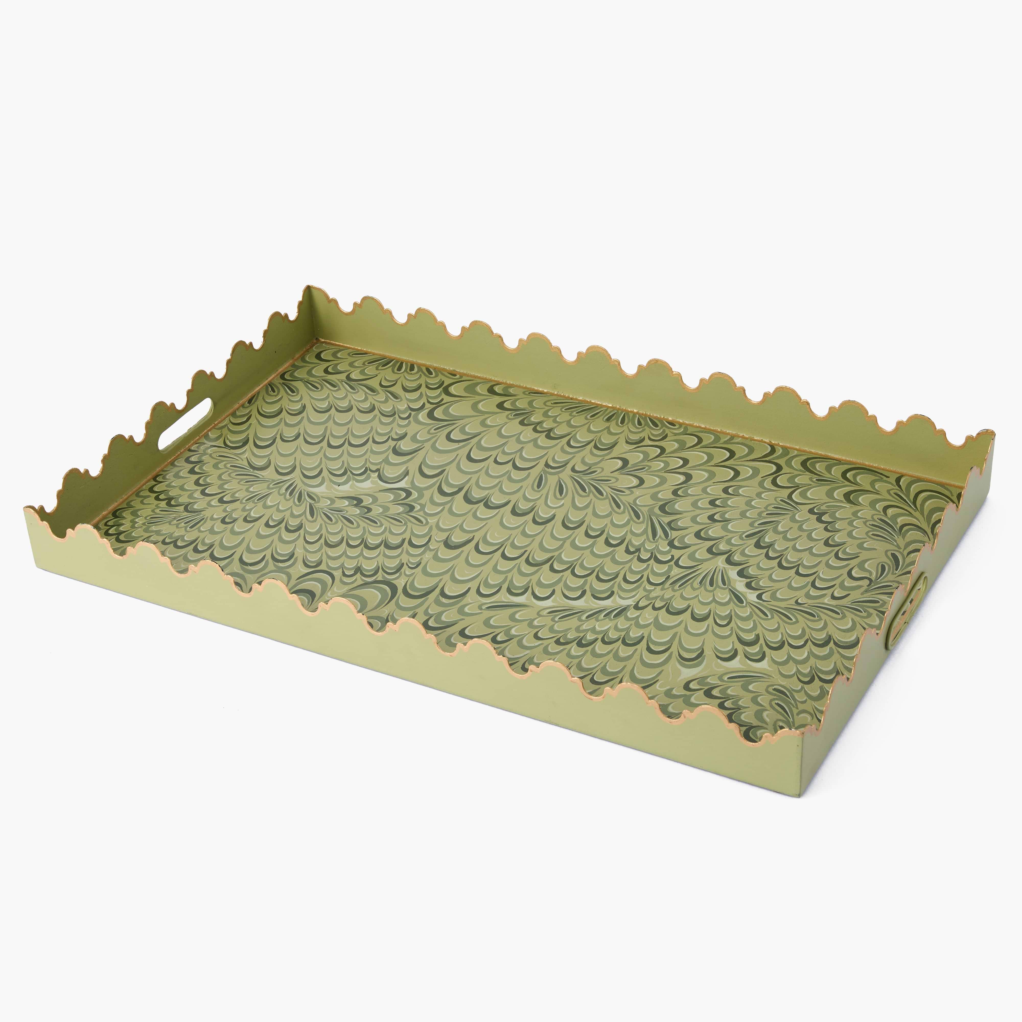 Olive Green Large Marble Tray