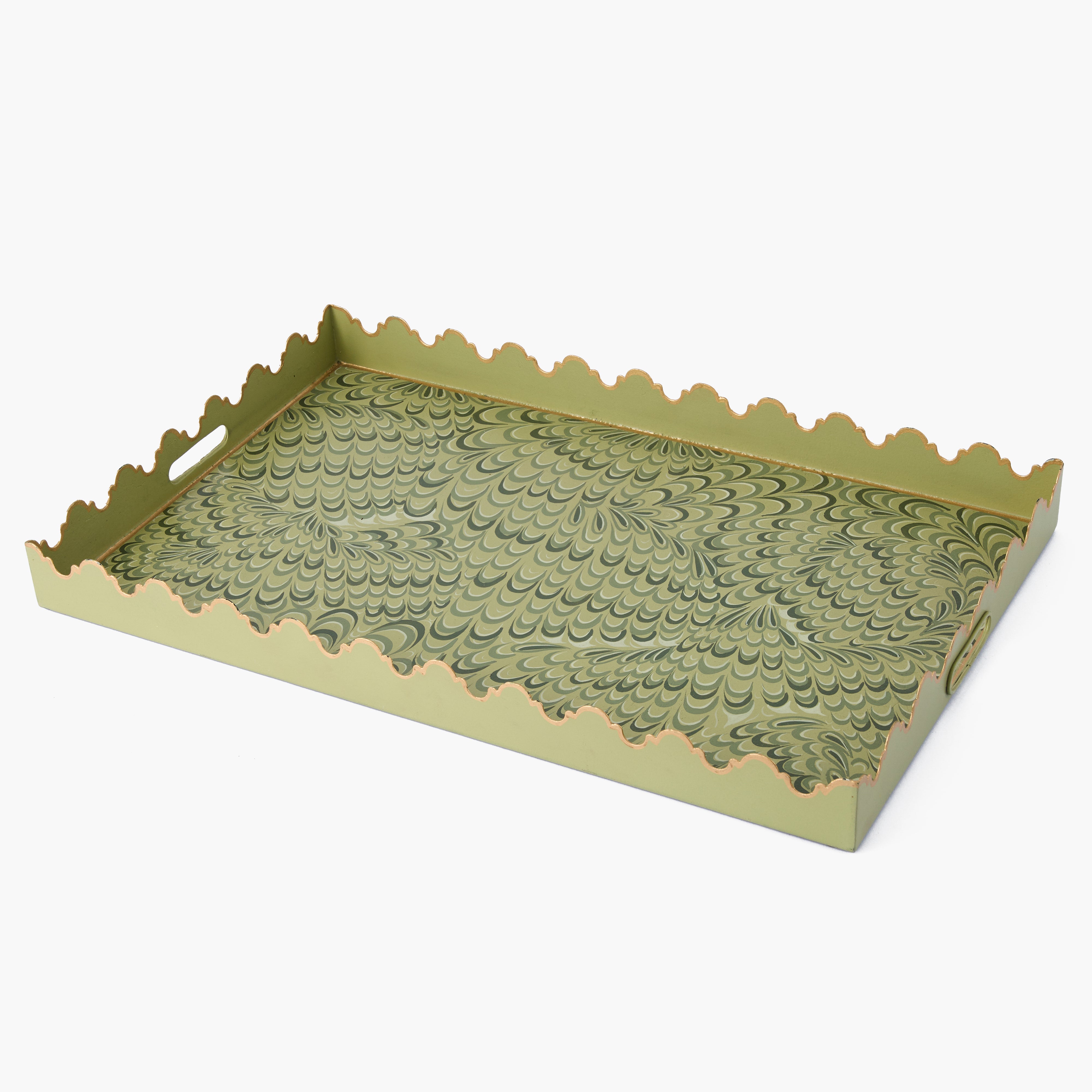 Olive Green Large Marble Tray
