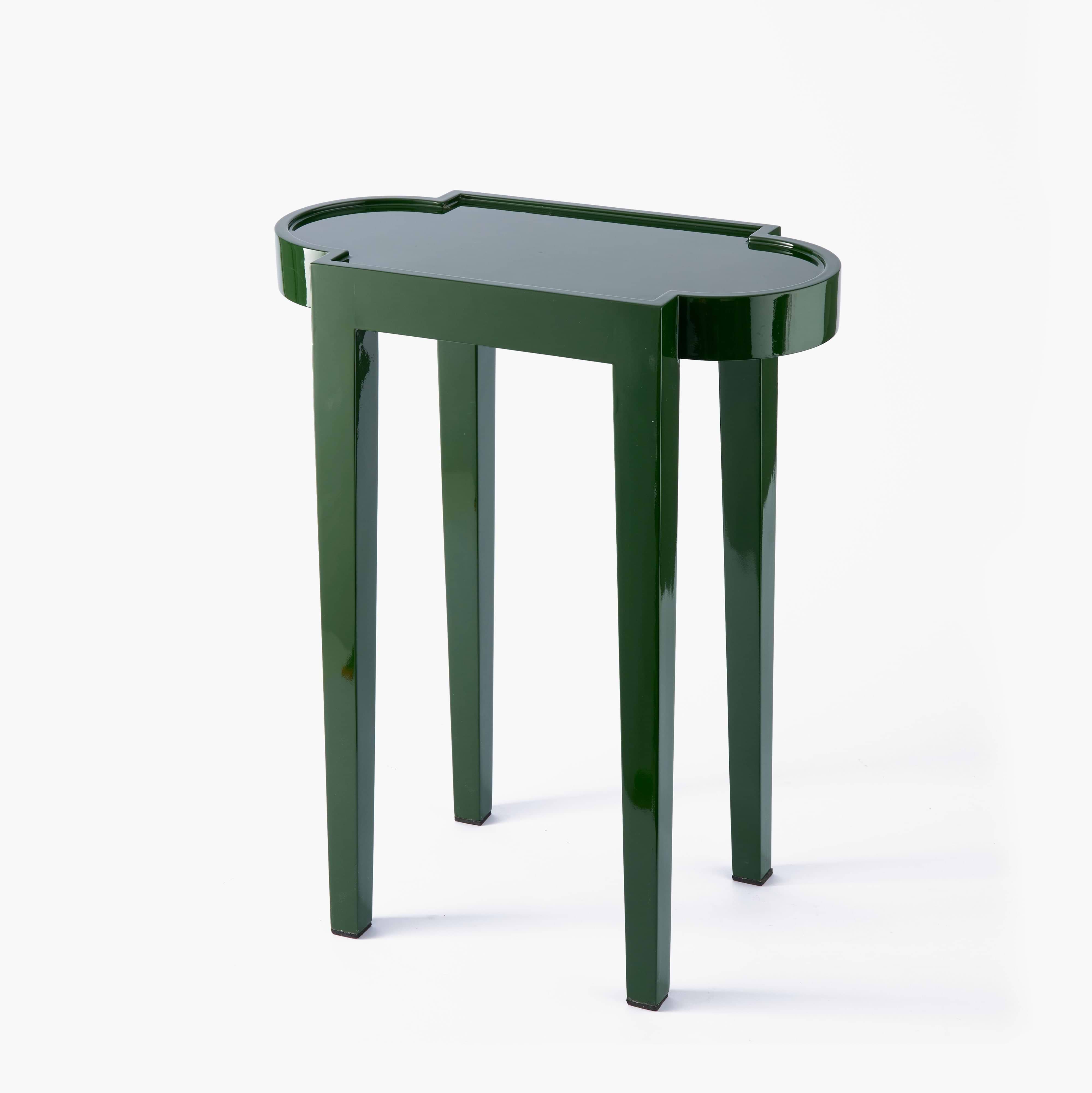 Olive Green Rectangular Lacquer Side Table