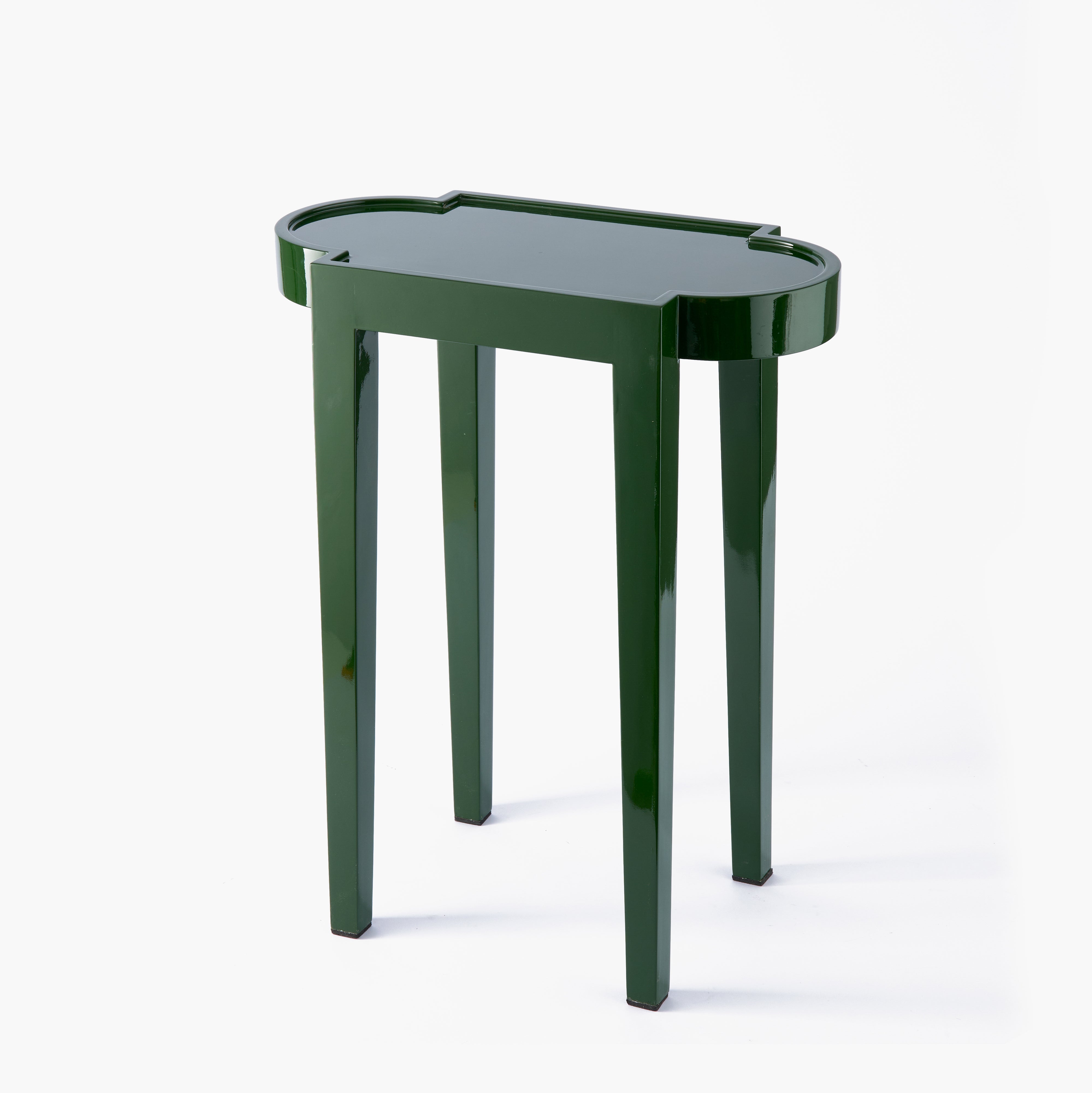 Olive Green Rectangular Lacquer Side Table