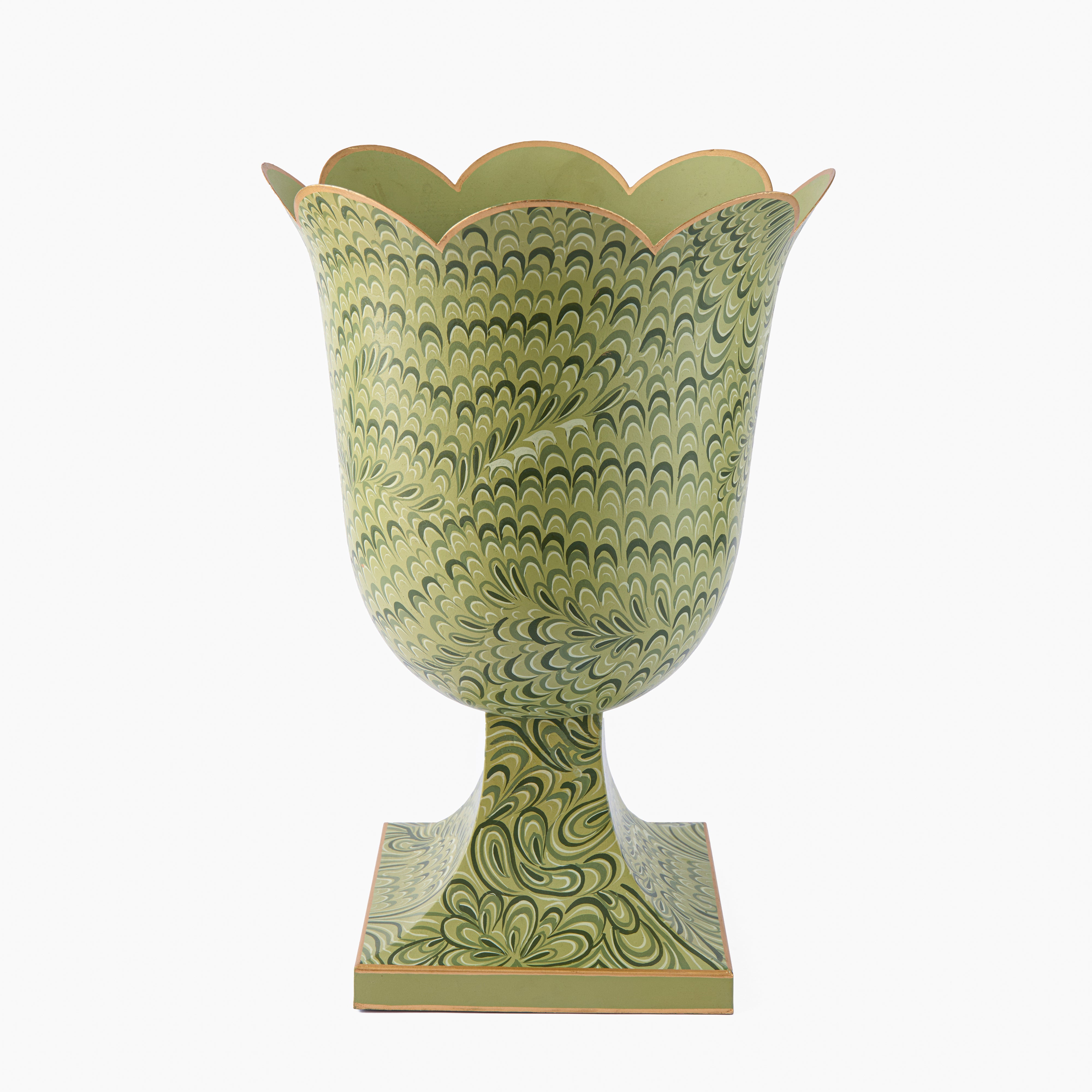 Olive Green Marble Urn