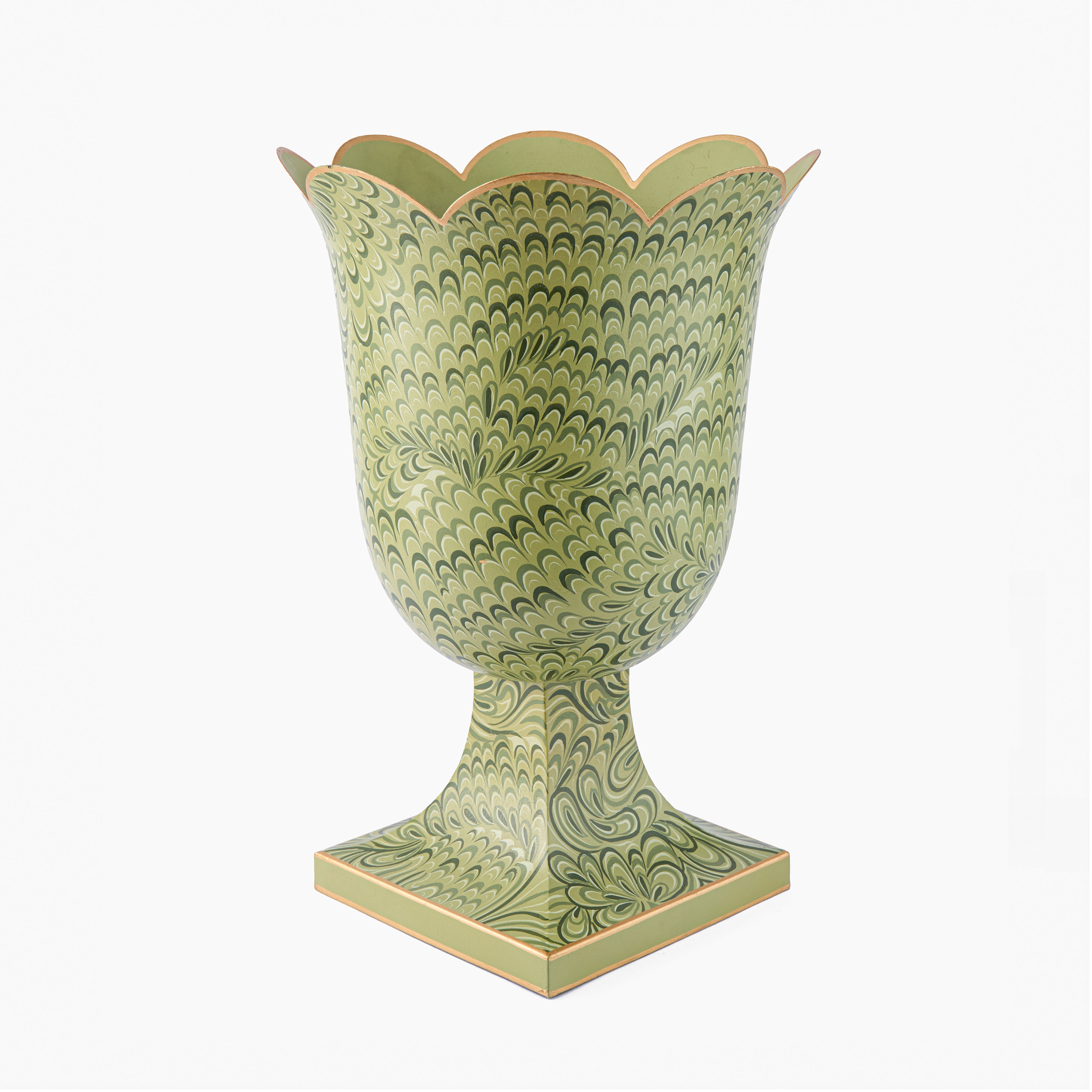 Olive Green Marble Urn