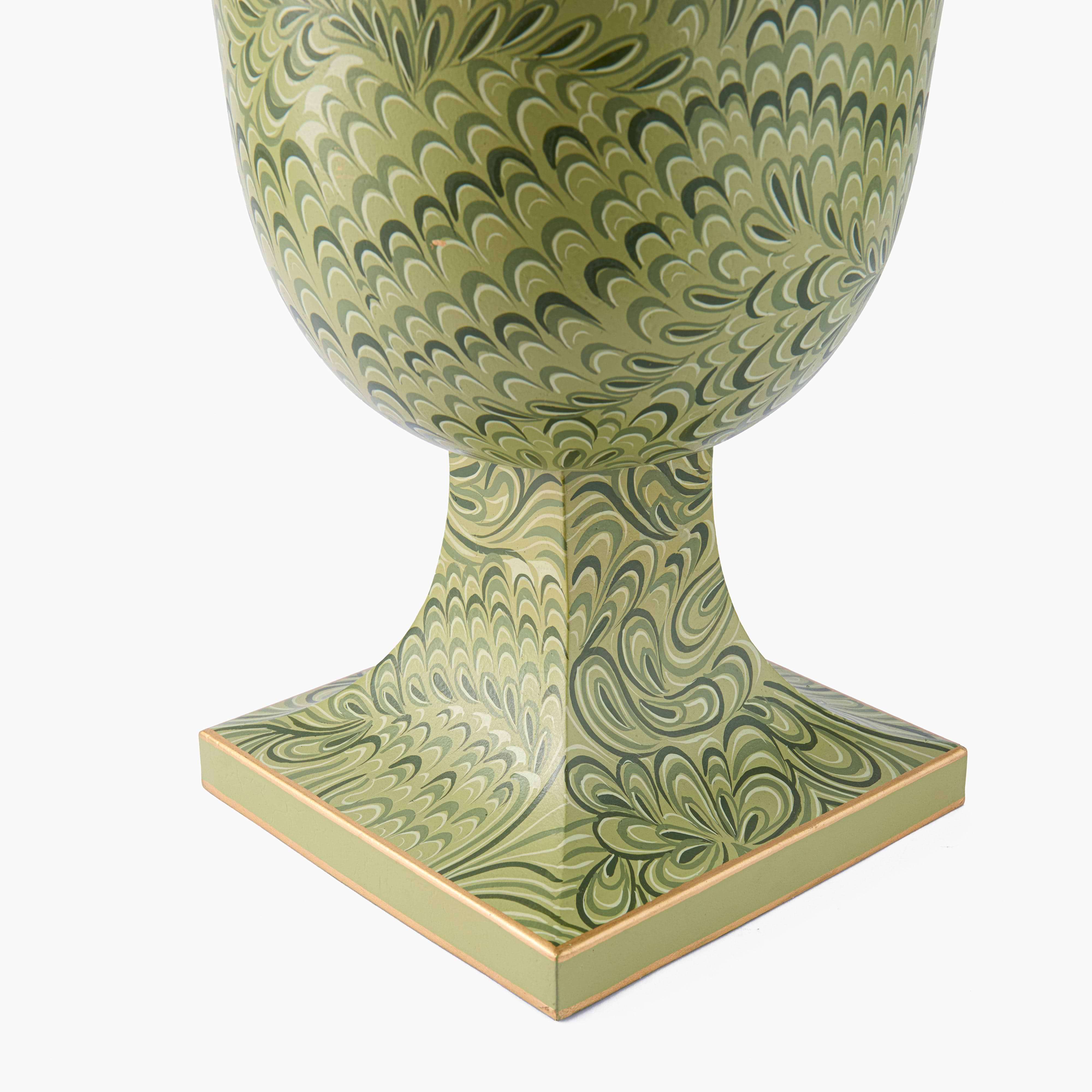 Olive Green Marble Urn