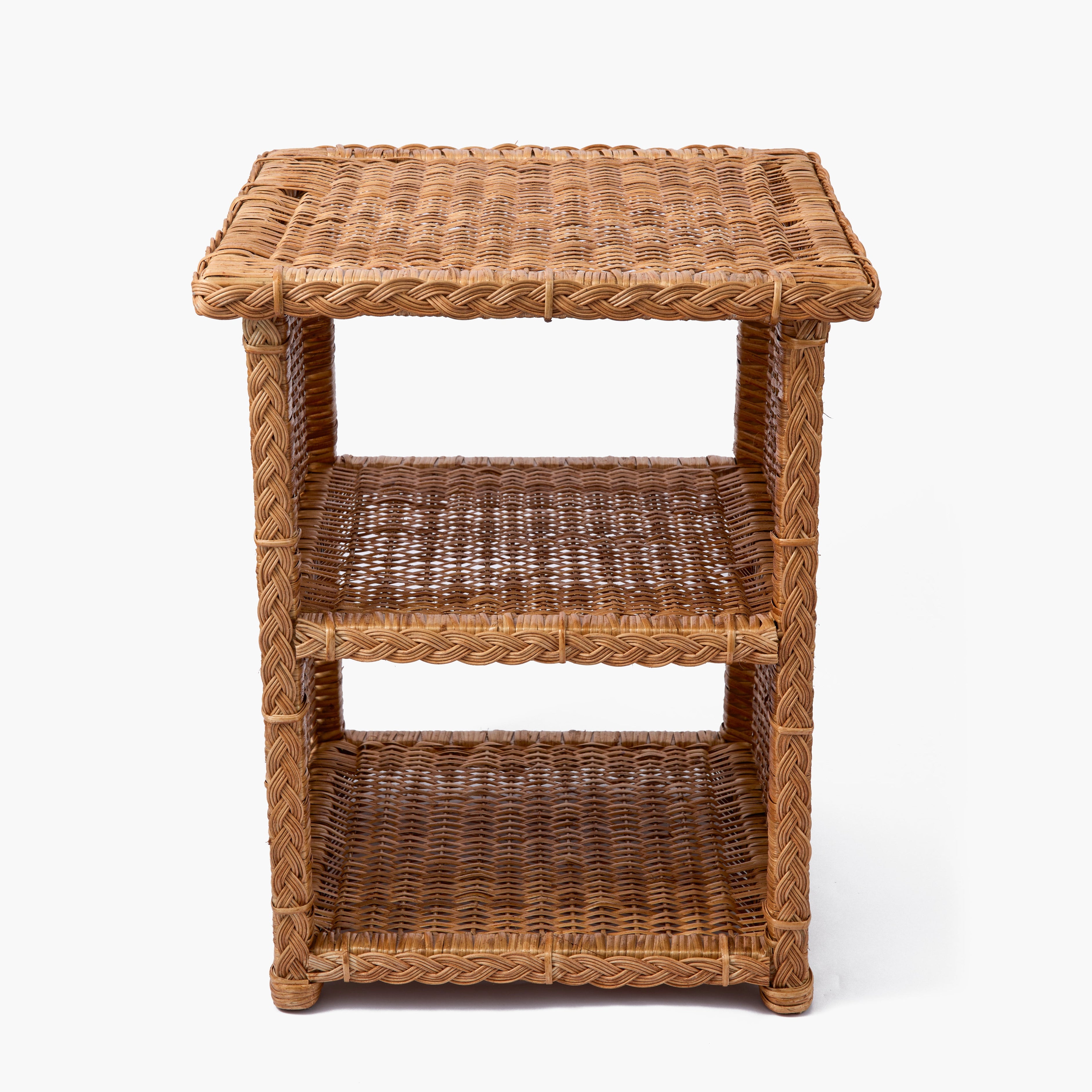 Braided Rattan Bedside Table