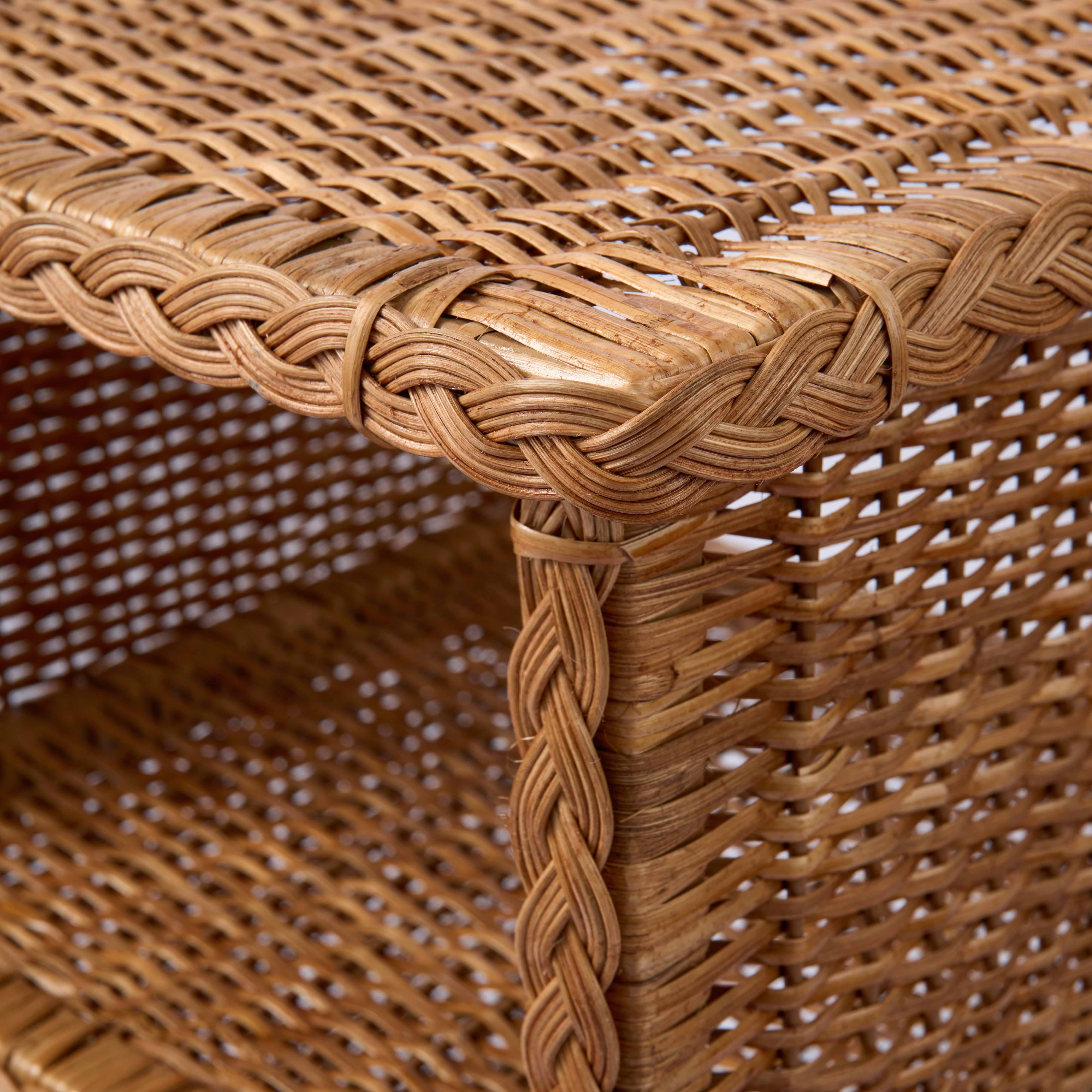 Braided Rattan Bedside Table