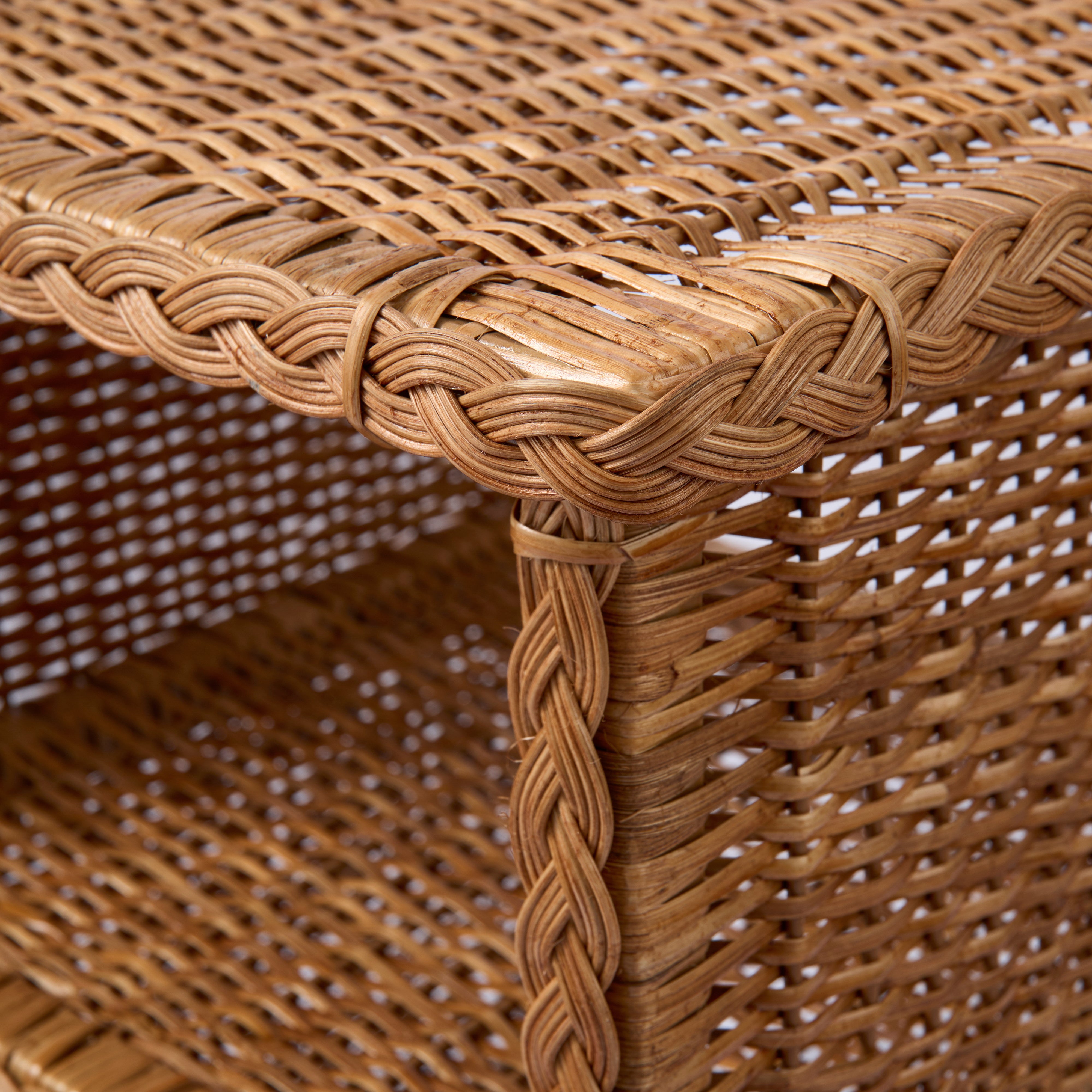 Braided Rattan Bedside Table