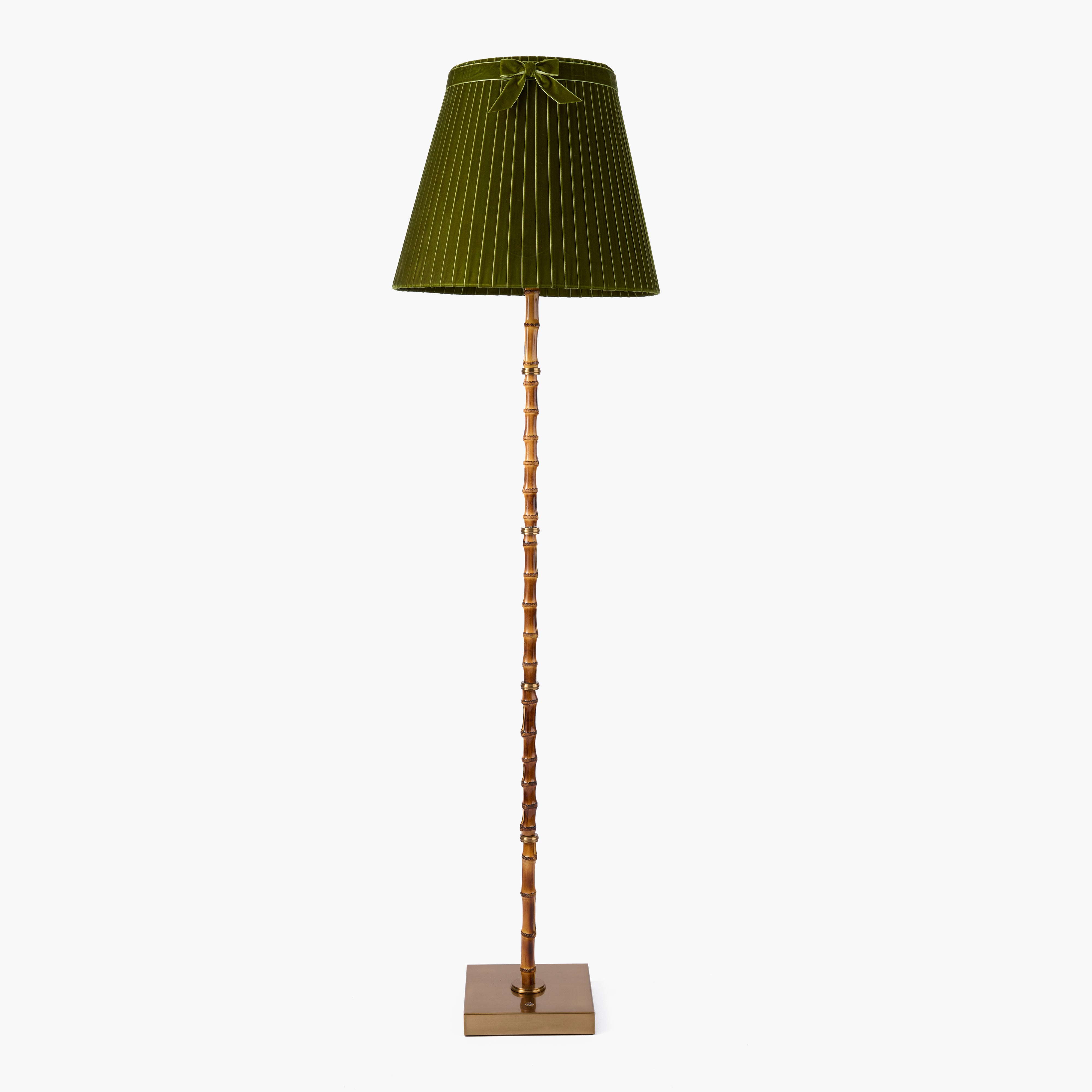 Olive Velvet Bow Lampshade (40cm)