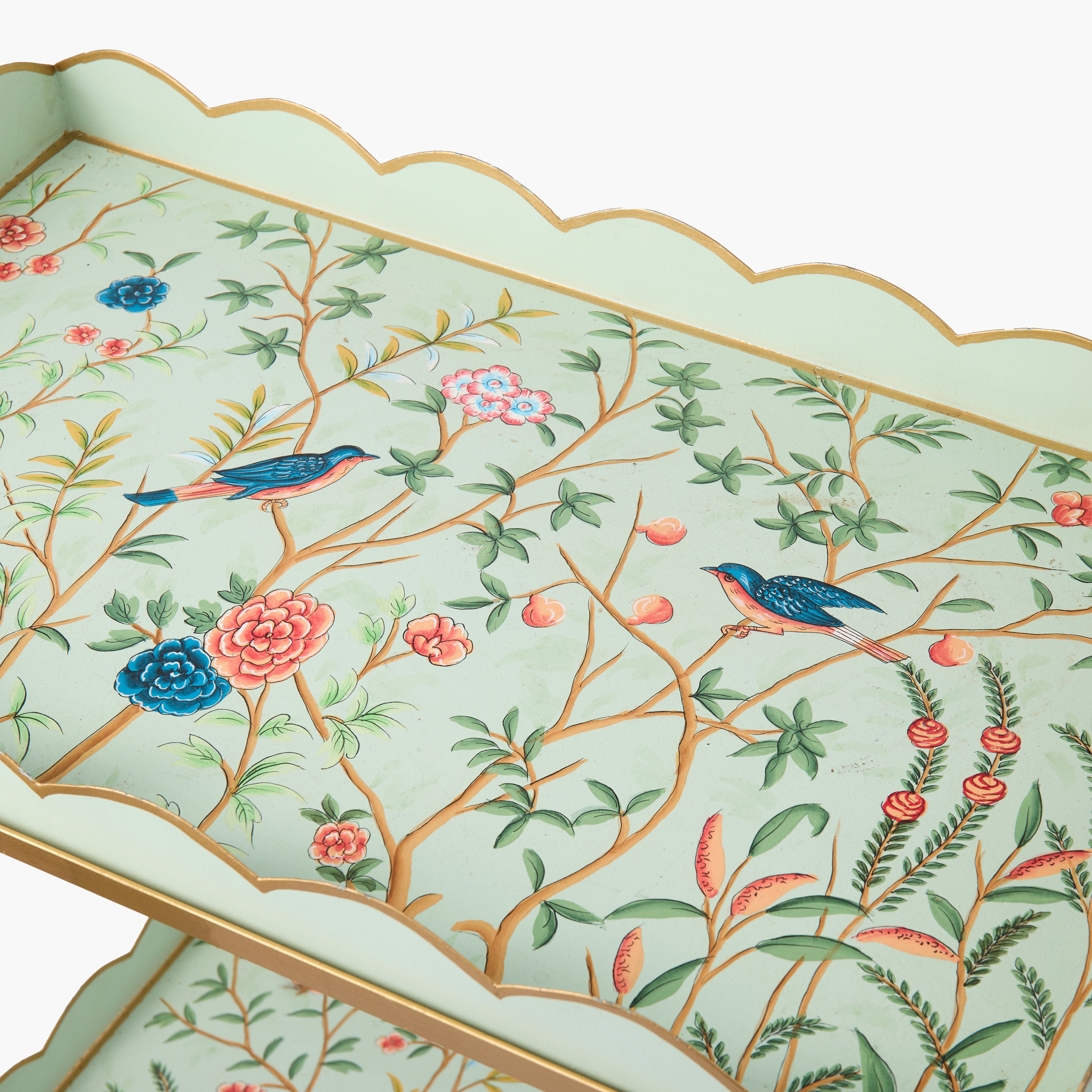Green Chinoiserie Bar Cart
