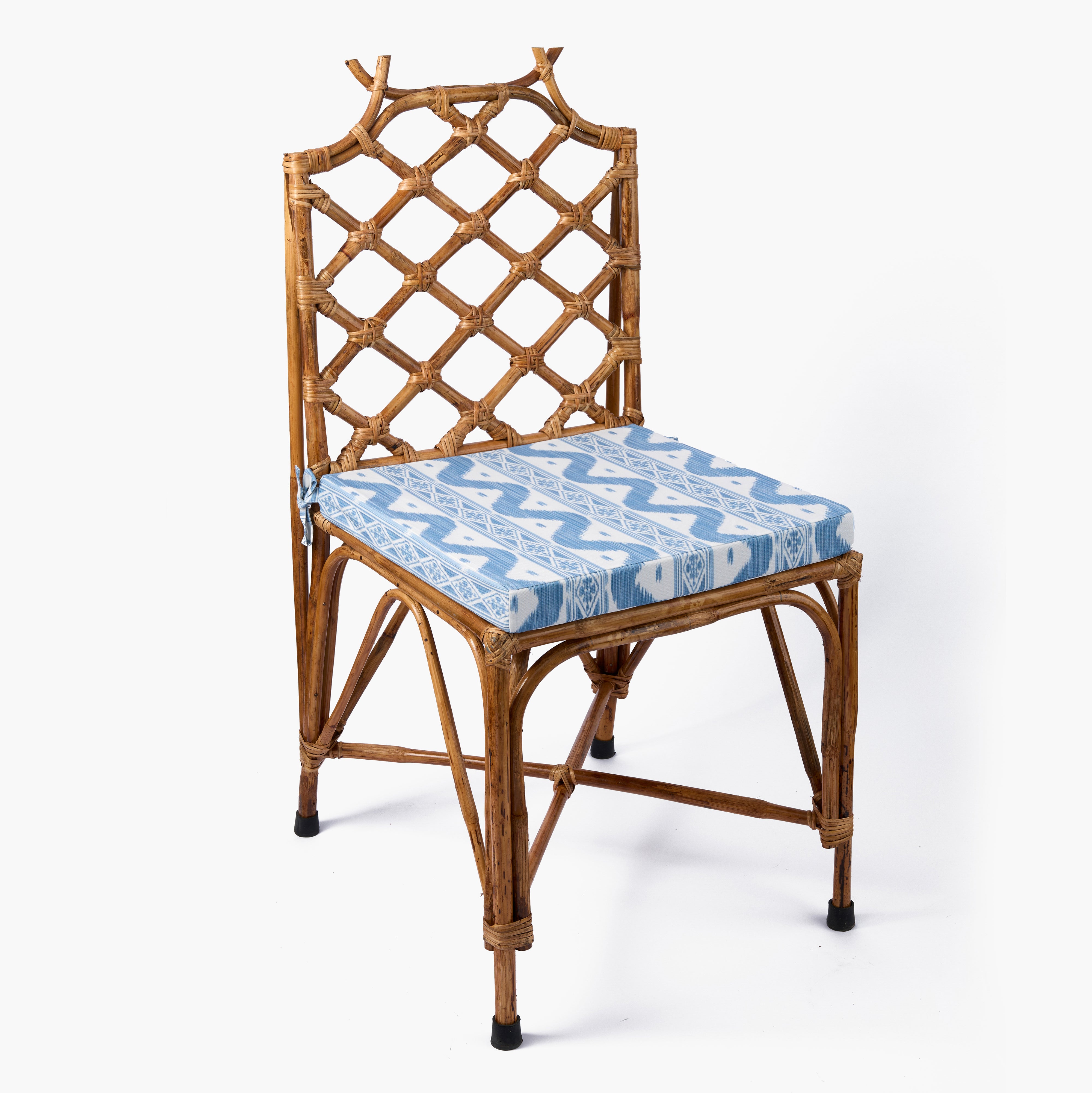 Blue Ikat Seat Pad Cushion