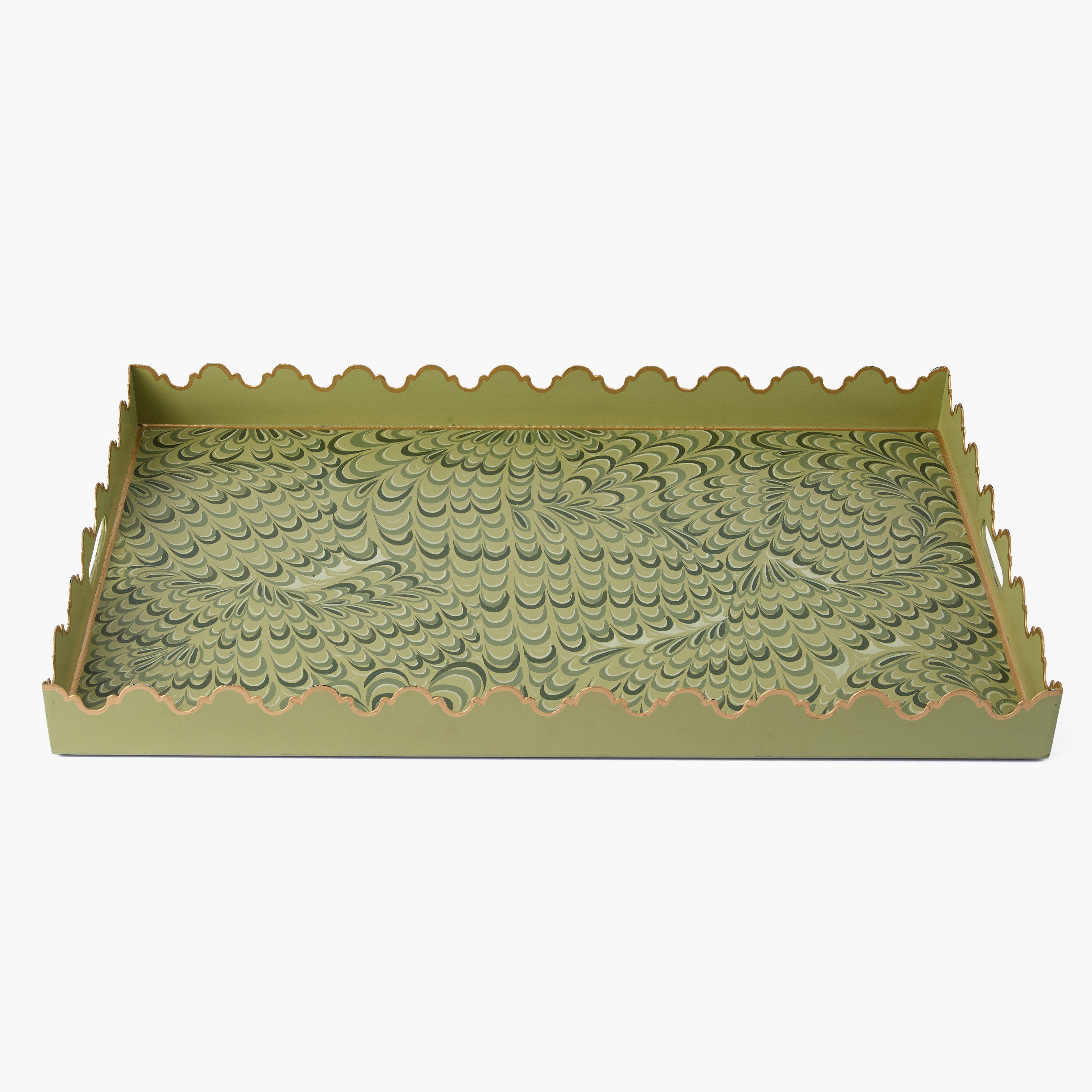 Olive Green Large Marble Tray