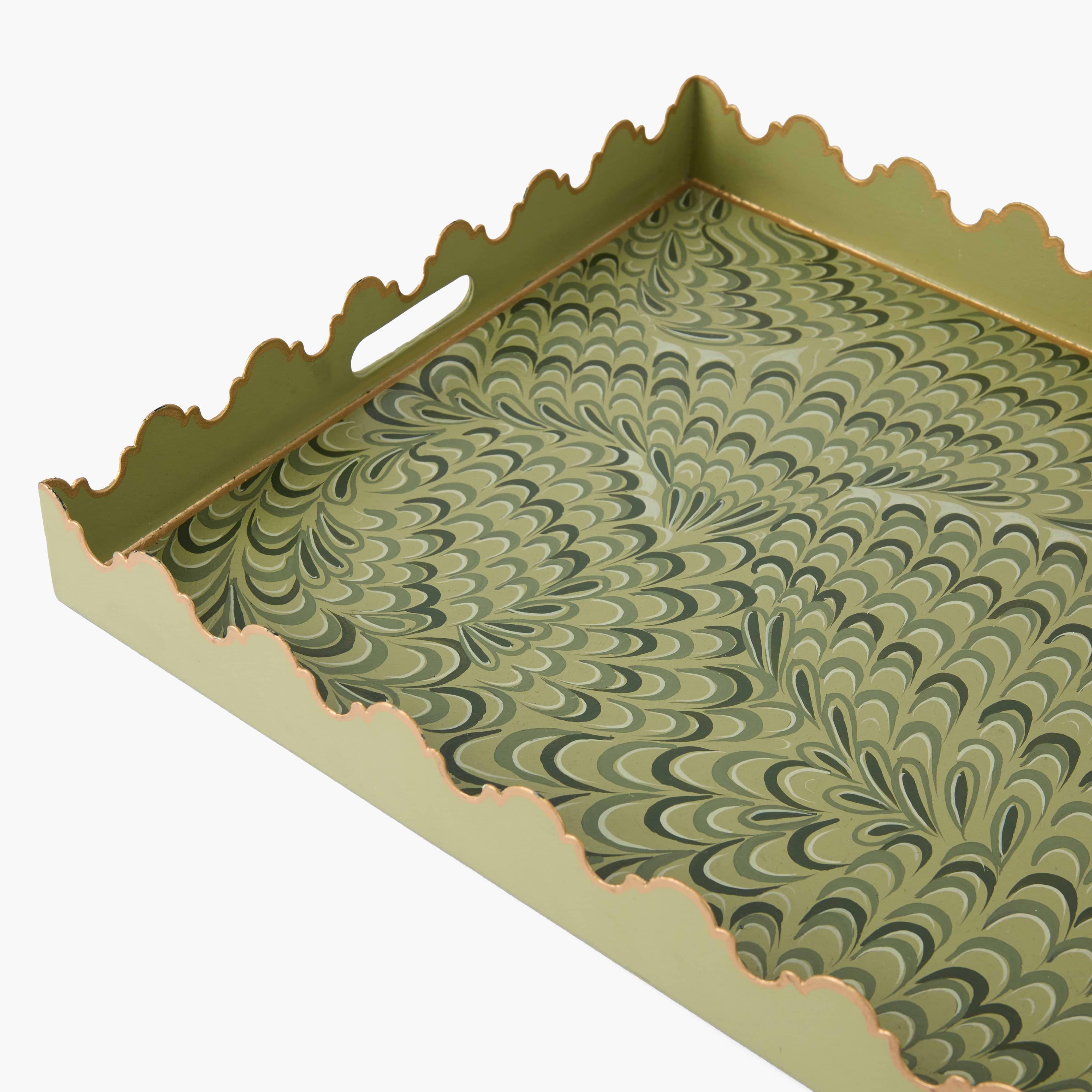 Olive Green Large Marble Tray