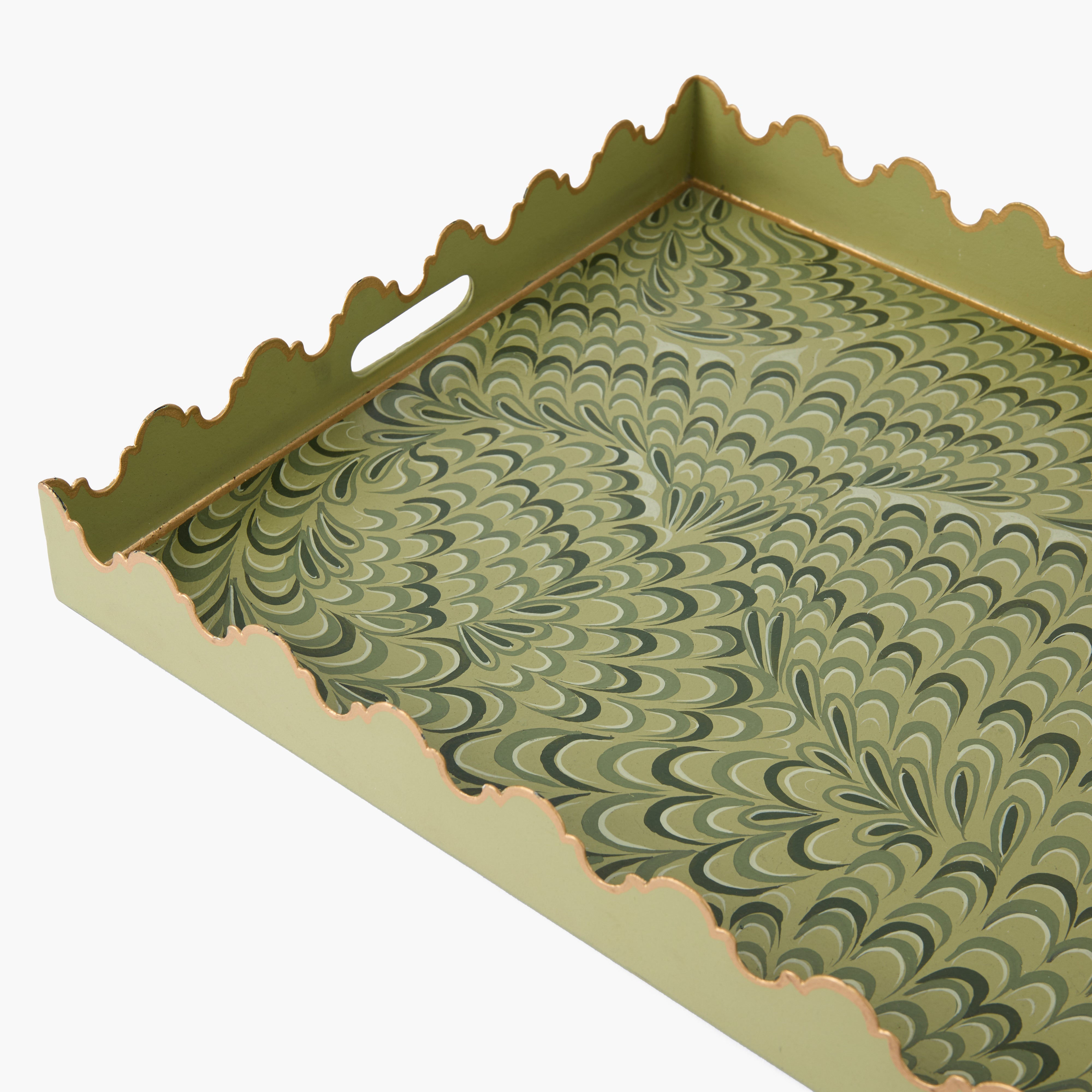 Olive Green Large Marble Tray