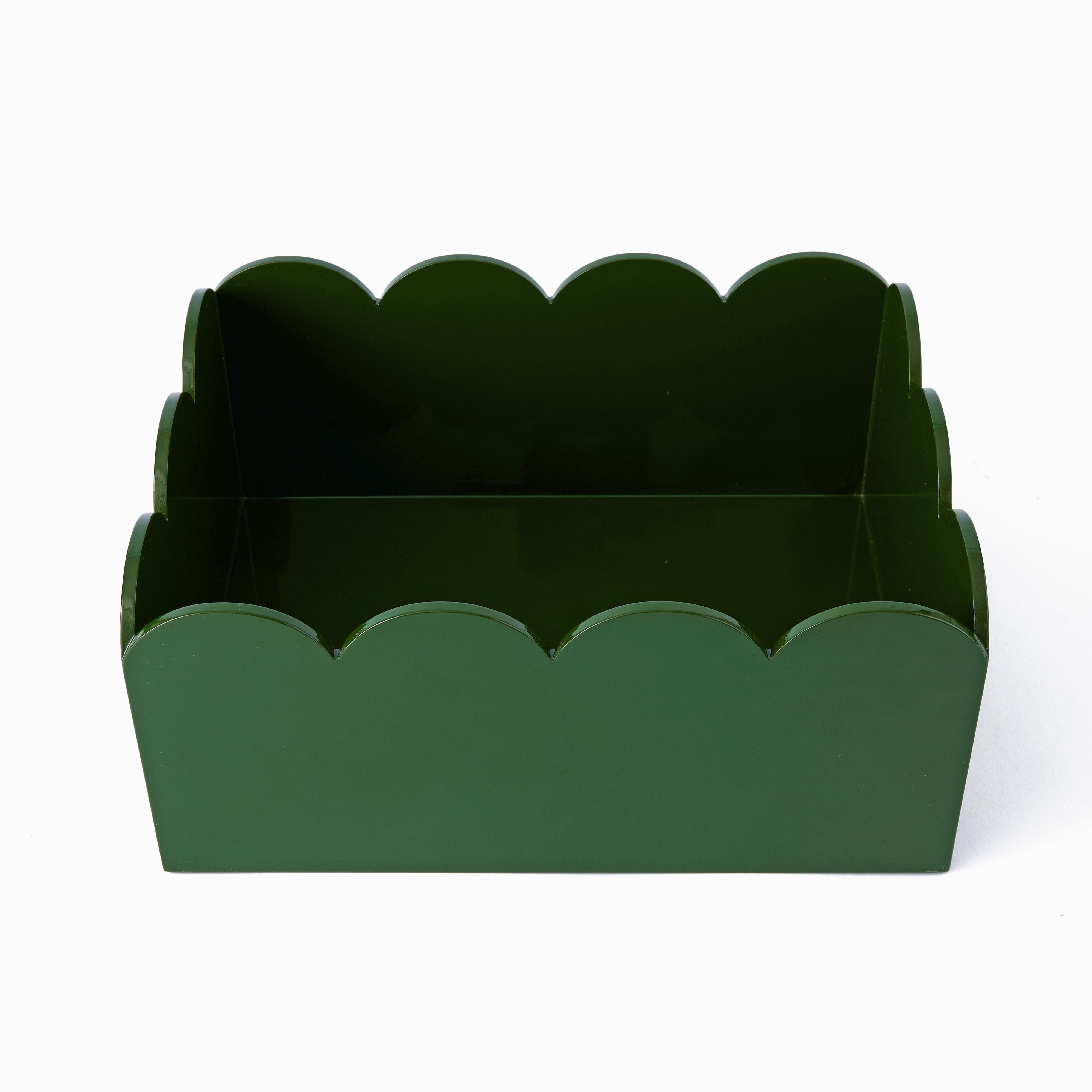 Olive Green Lacquer Storage Boxes (Set of 2)