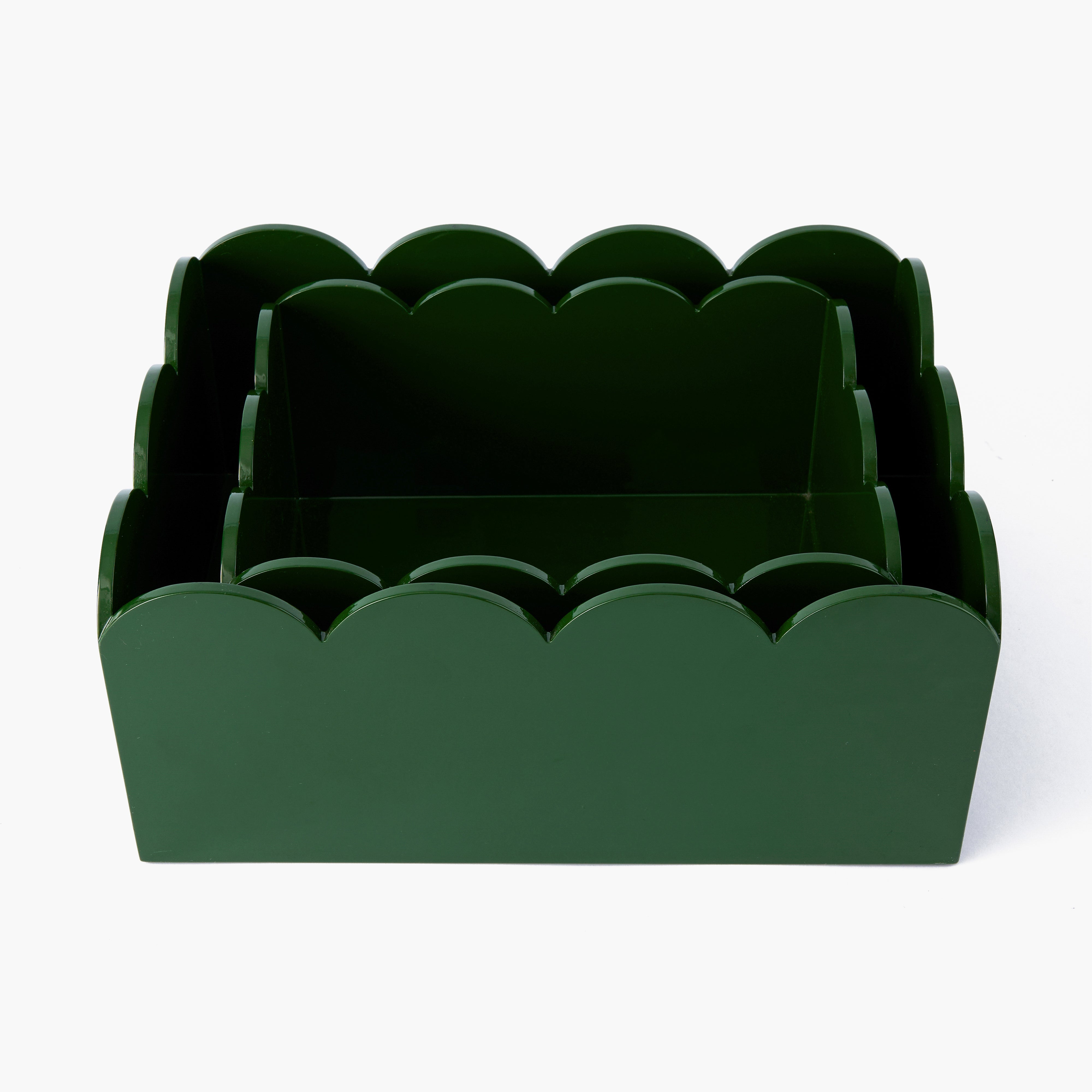 Olive Green Lacquer Storage Boxes (Set of 2)