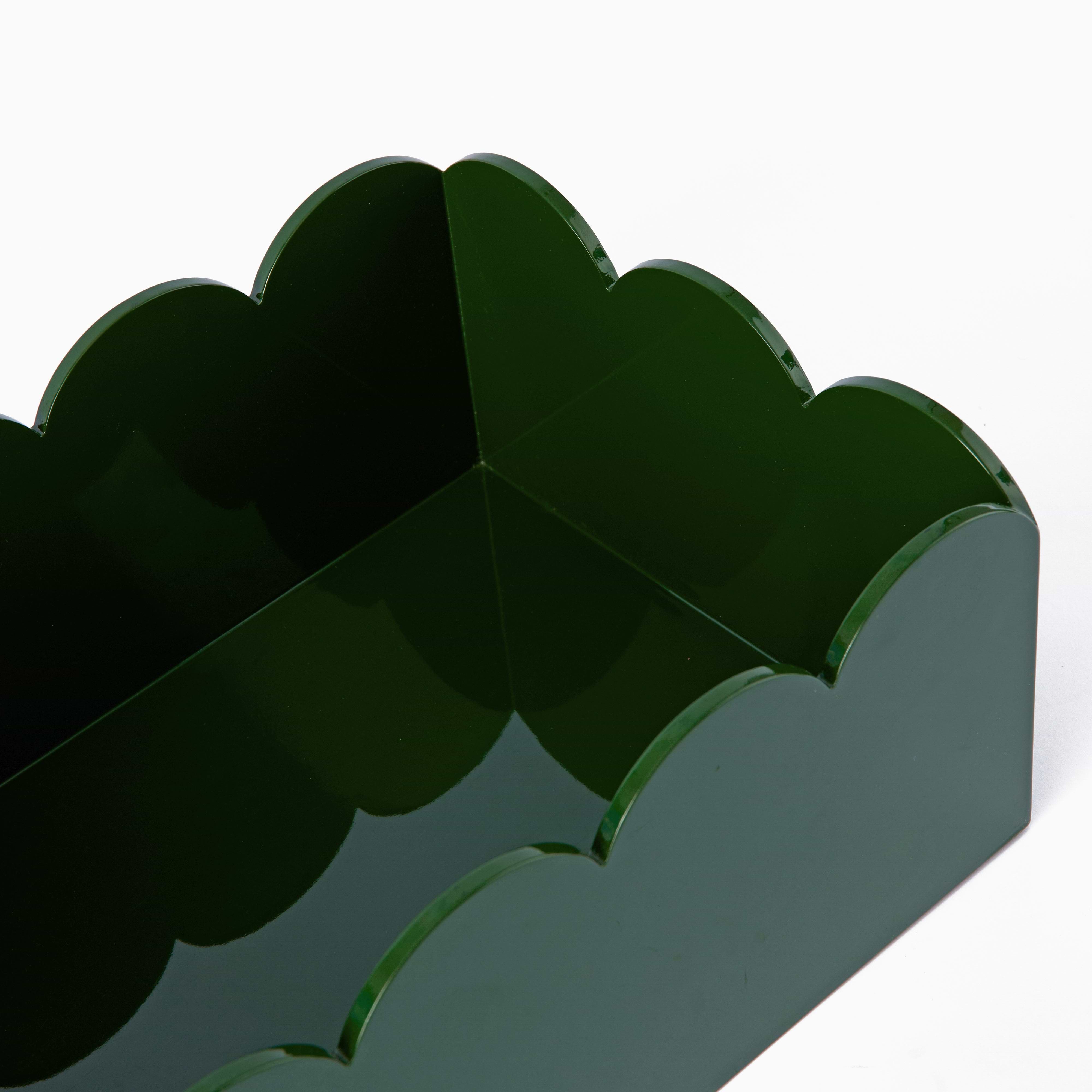 Olive Green Lacquer Storage Boxes (Set of 2)