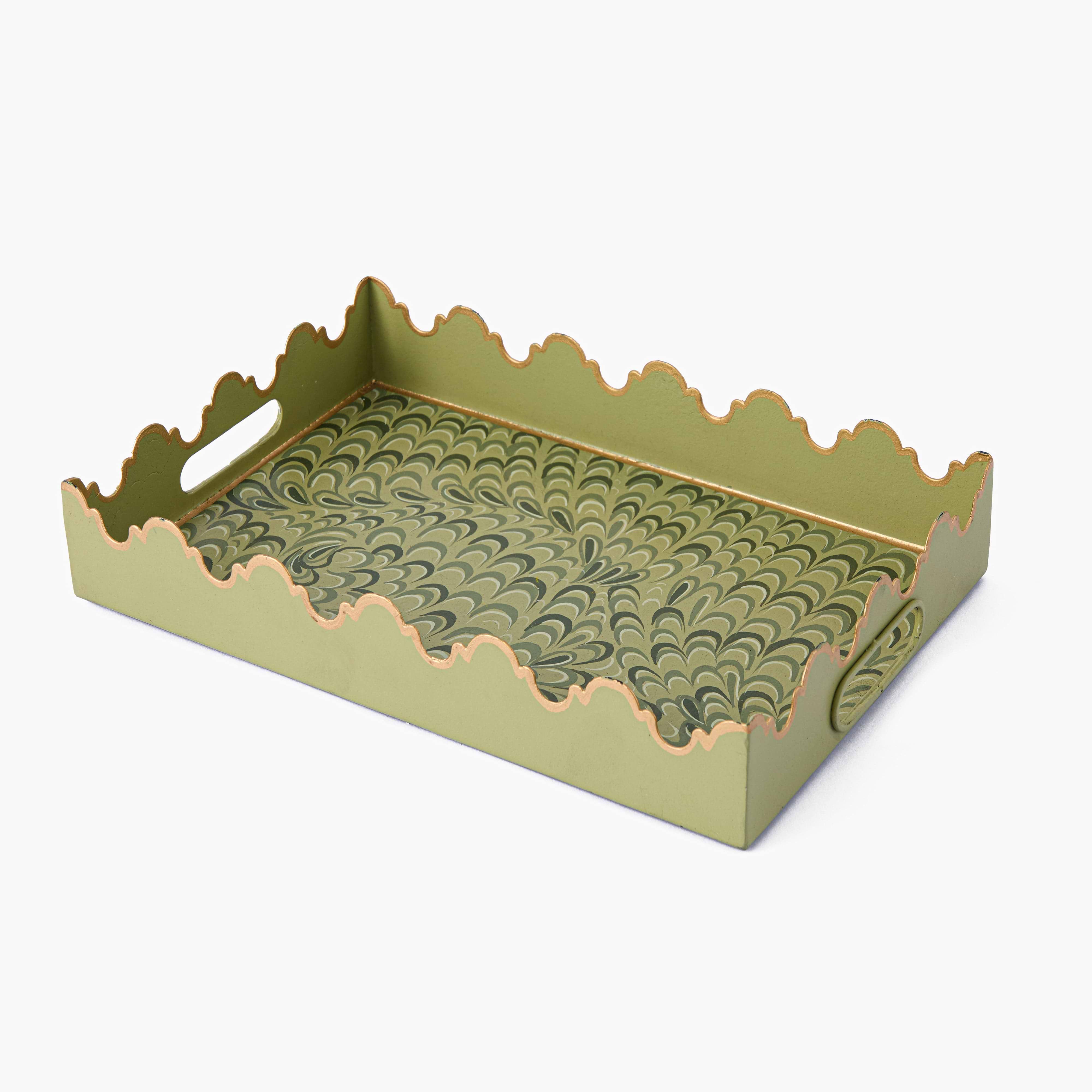 Olive Green Small Marble Tray