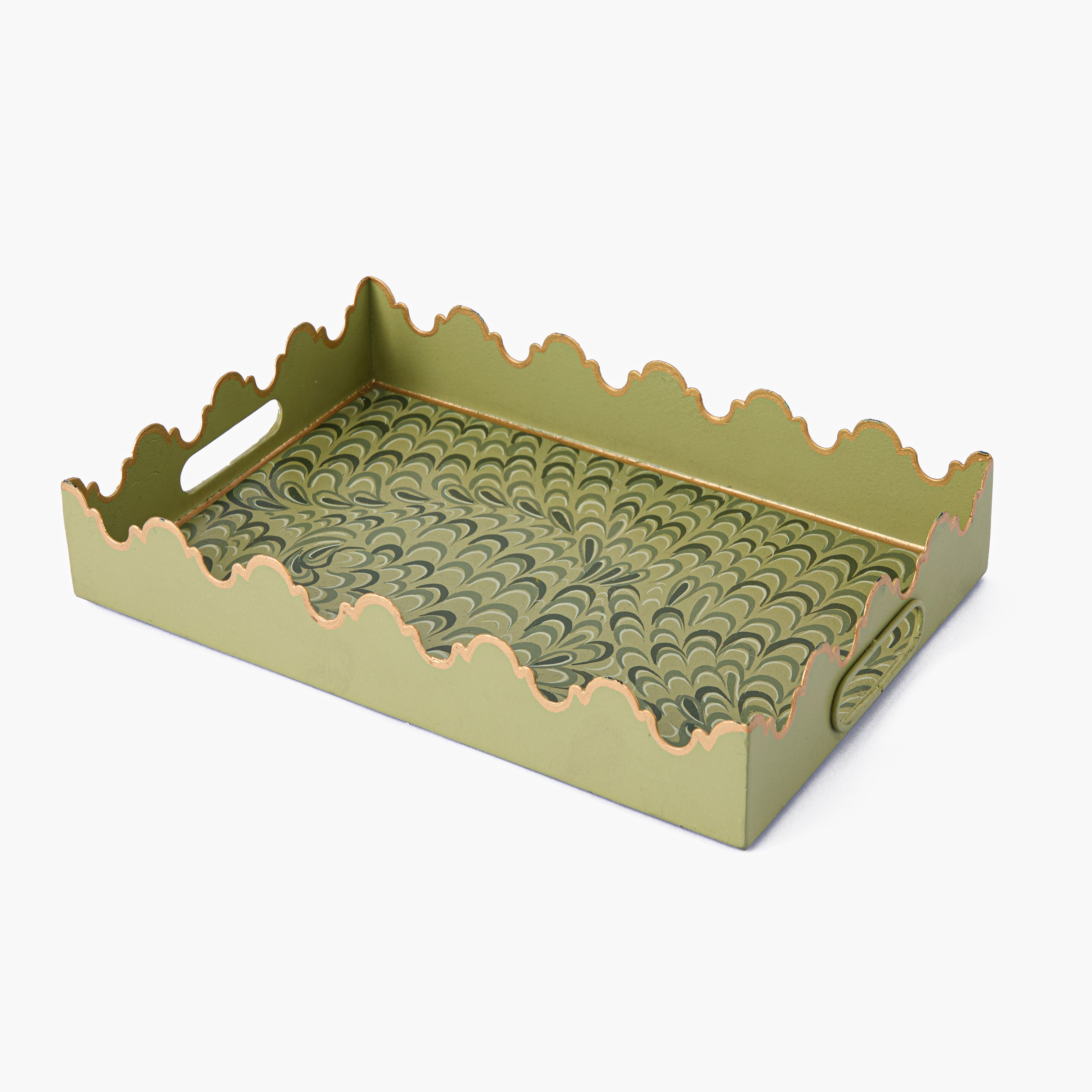 Olive Green Small Marble Tray