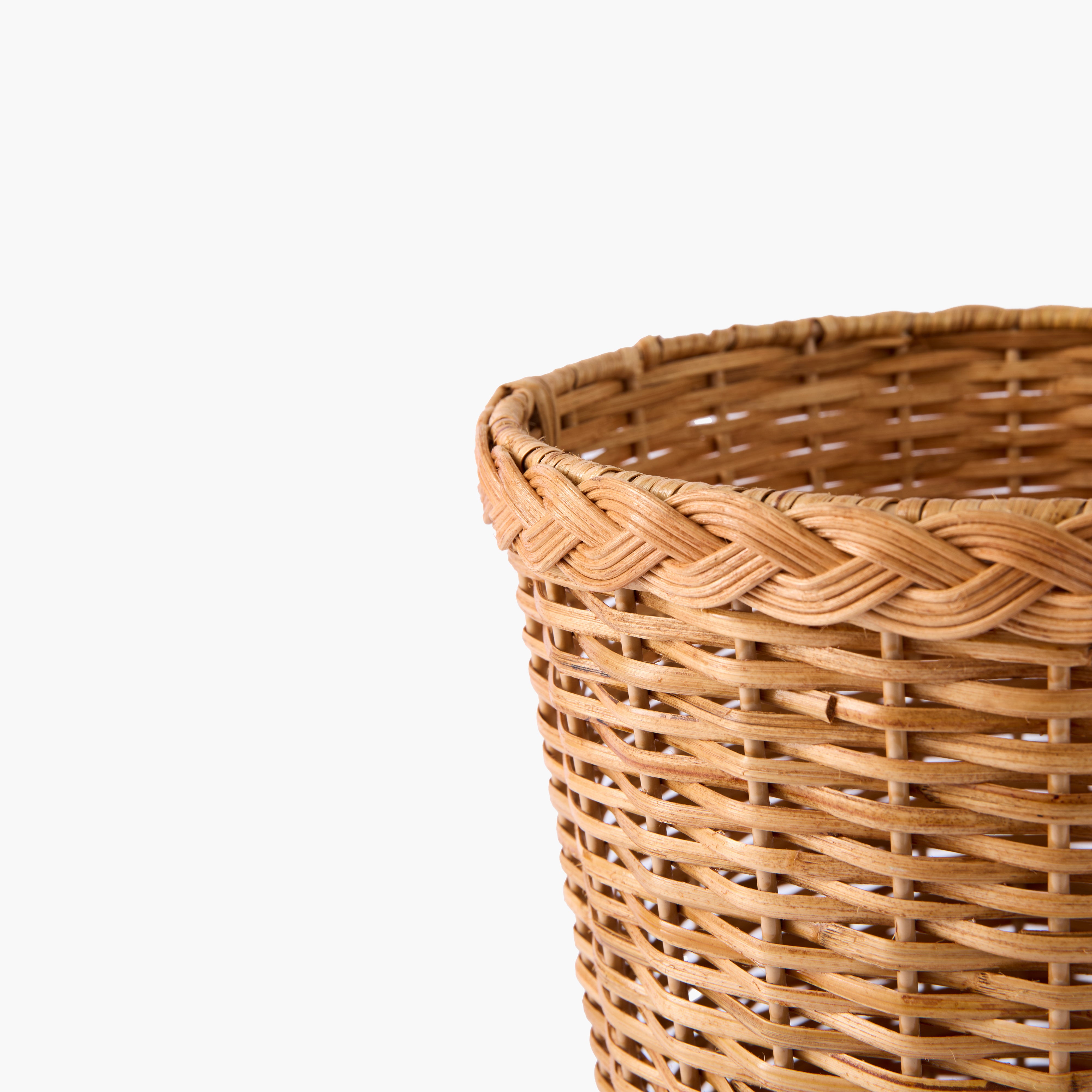 Braided Rattan Waste Paper Bin