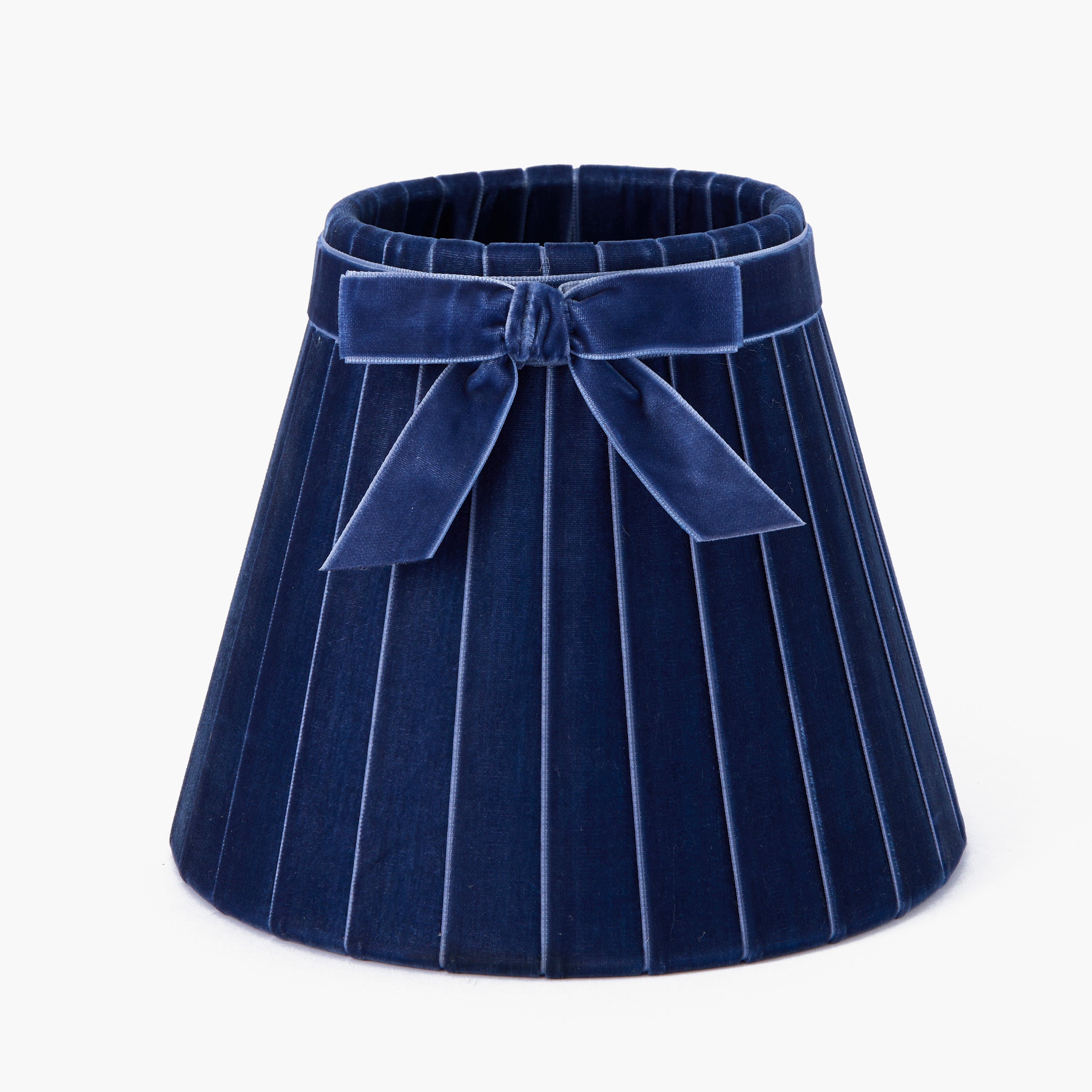 Dark Blue Velvet Bow Lampshade (18cm)