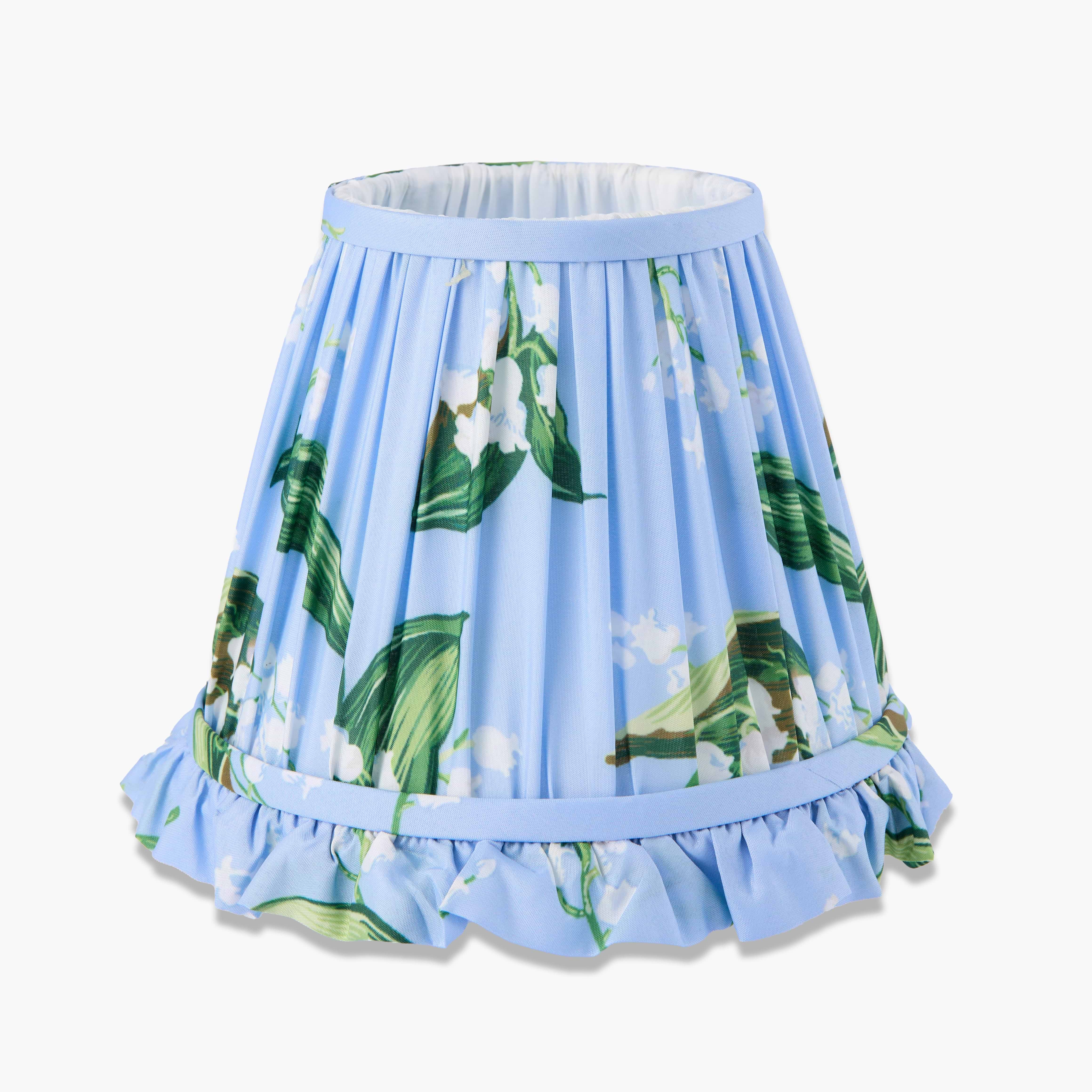 Blue Lily of the Valley Ruffle Lampshade (18cm)