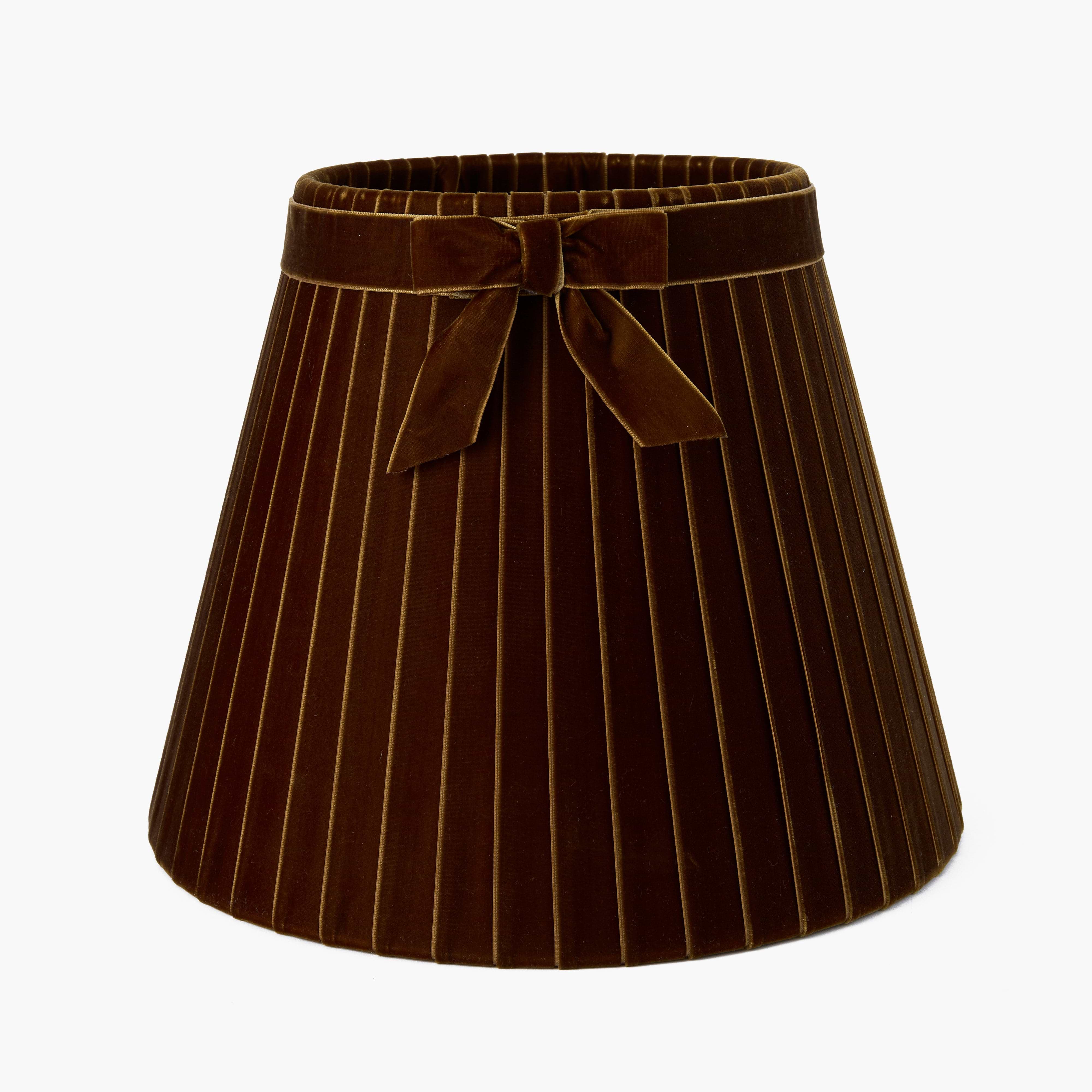 Chocolate Velvet Bow Lampshade (30cm)