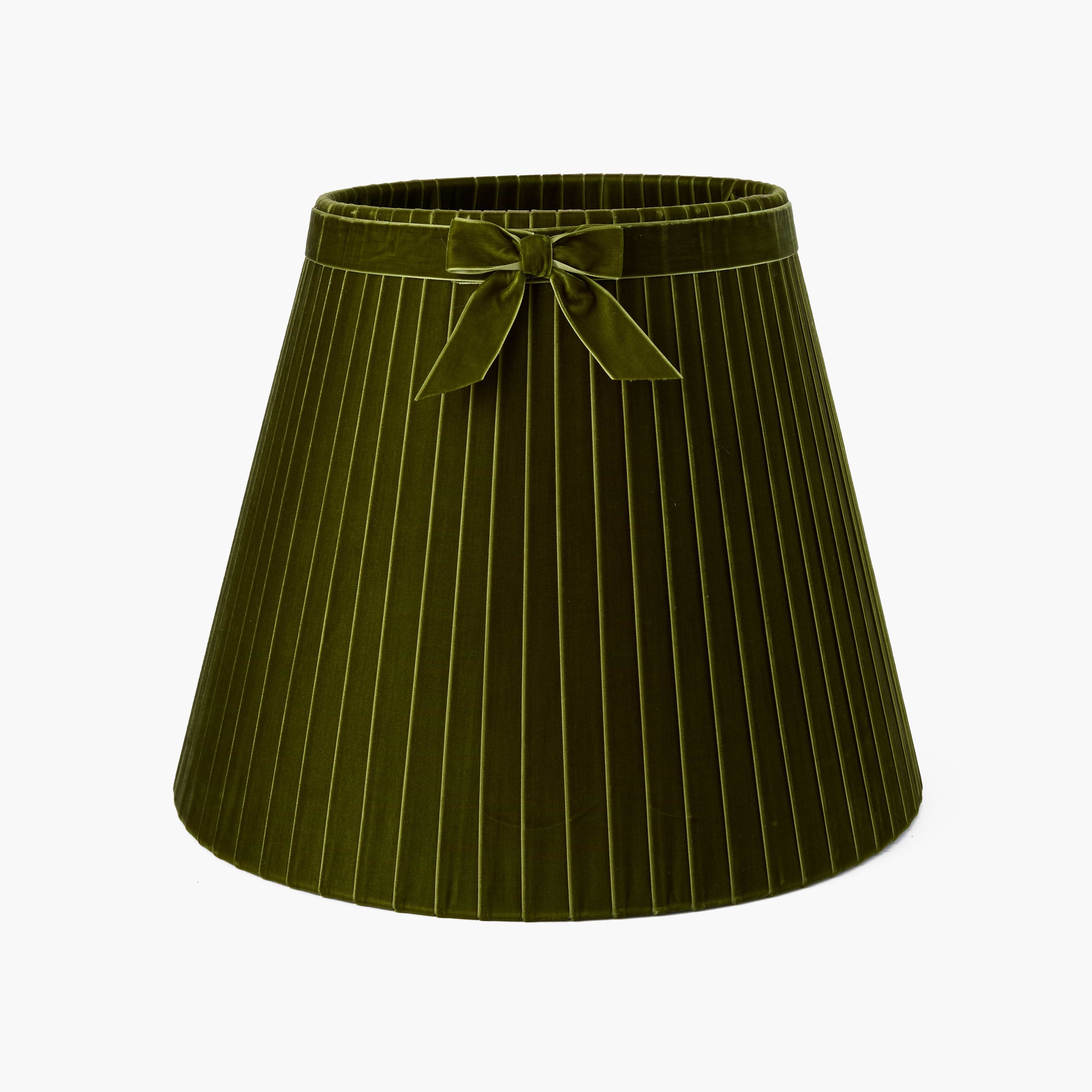 Olive Velvet Bow Lampshade (40cm)